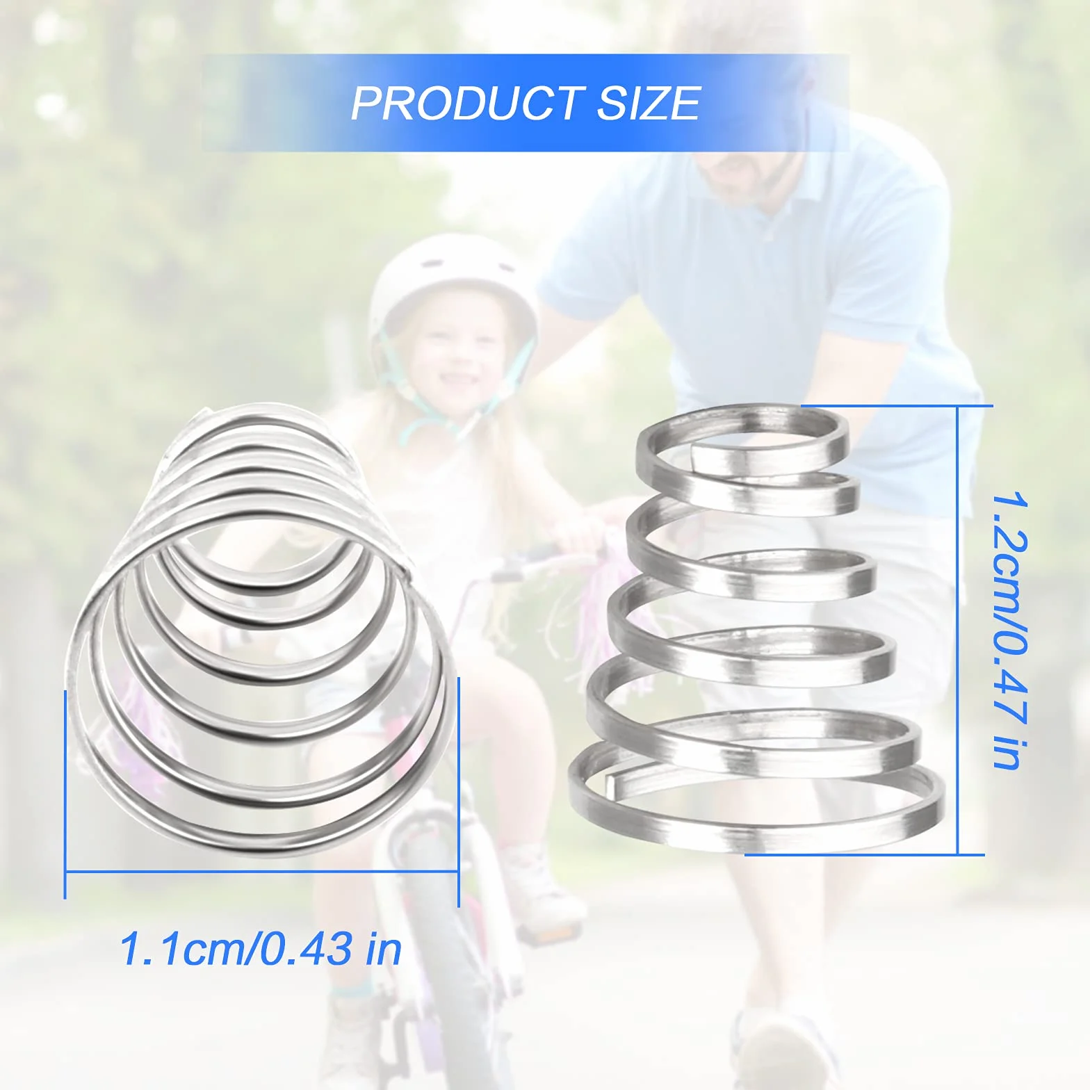 shisheng Sprężyna rowerowa, 20 sztuk, 11 x 12 mm, szybkomocująca, stal nierdzewna, sprężyna do roweru, sprężyna zapasowa, szybkomocująca (srebrna)