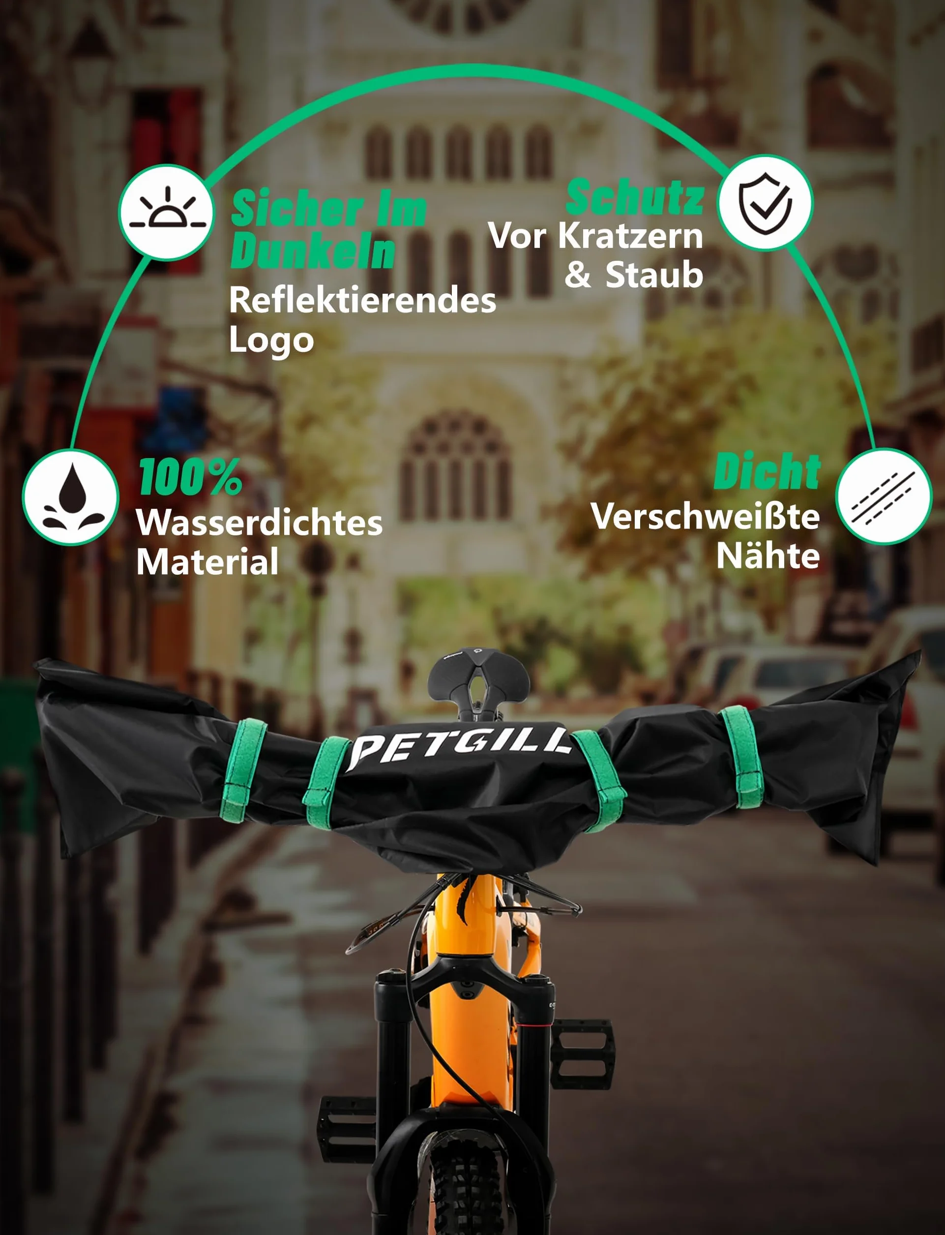 Zestaw 2 pokrowców na kierownicę roweru elektrycznego, akcesoria do transportu roweru, wodoodporne, odporne na wilgoć i kurz, akcesoria rowerowe