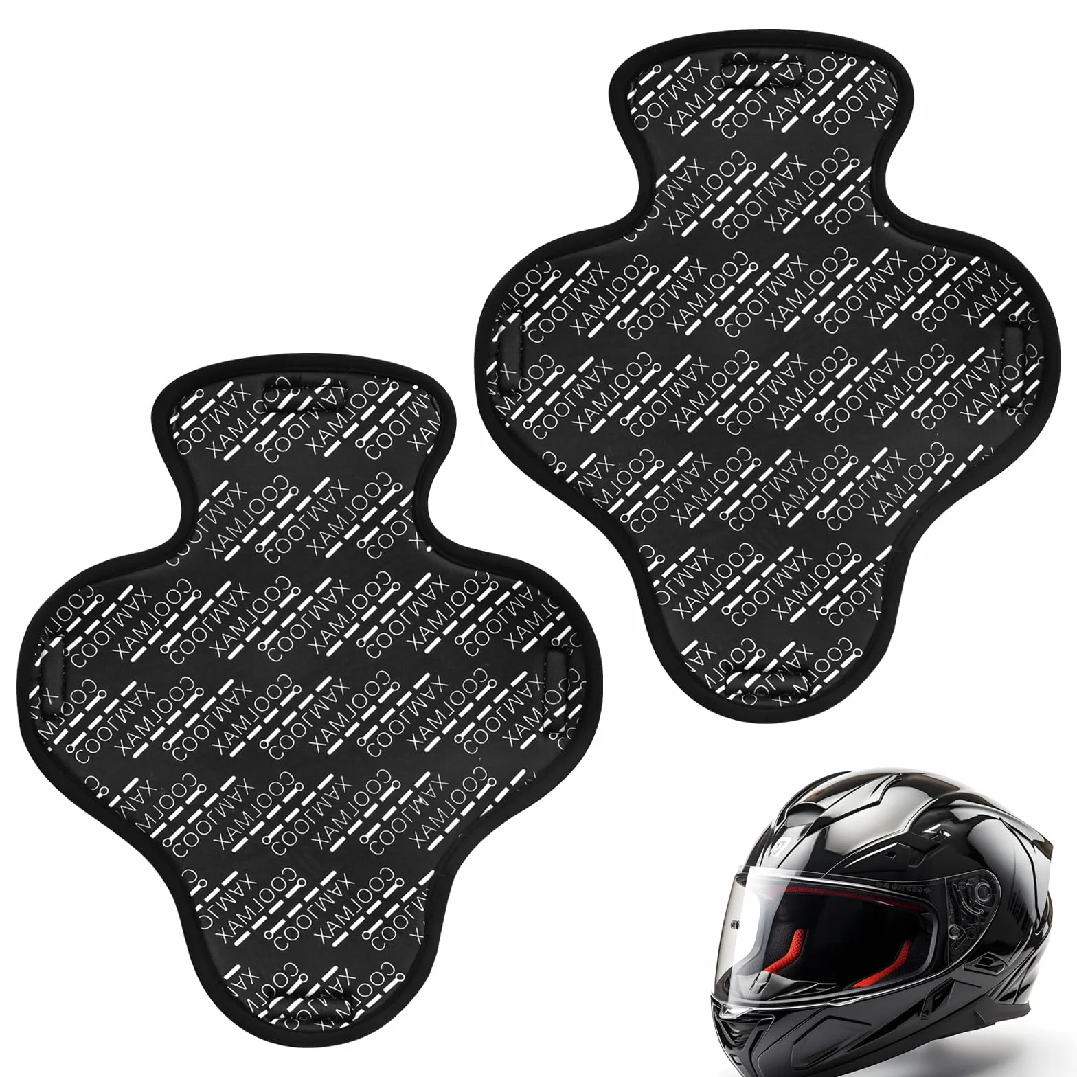 2 poduszki na kask, zamiennik wyściółki na kask rowerowy, ochrona głowy 360°, absorbuje pot, wyściółka kasku motocyklowego, może być zastąpiona podczas wyścigów motocyklowych
