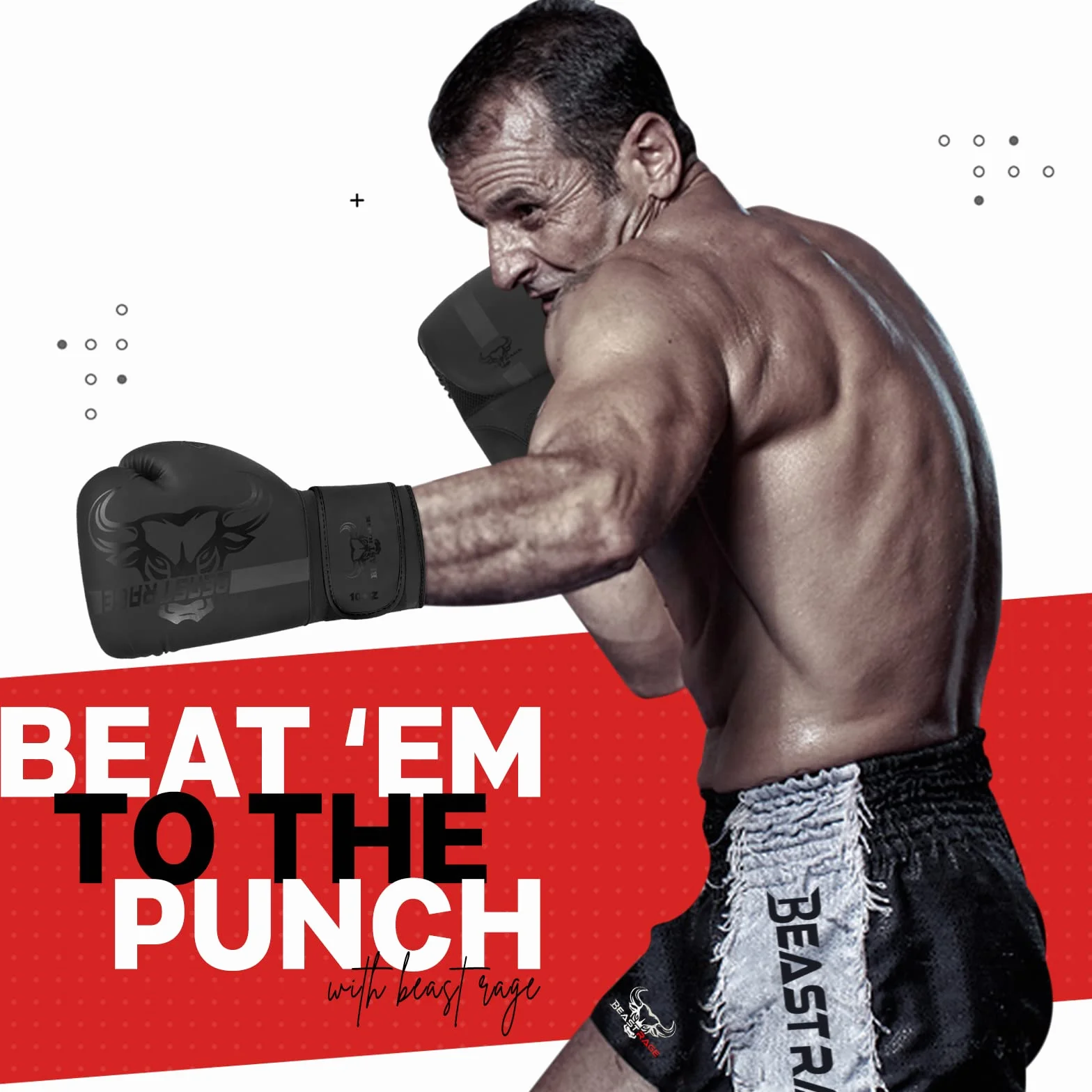 BEAST RAGE Rękawice bokserskie trening sparing Pro Impact Muay Thai MMA kickboxing mężczyźni kobiety dorosły ciężki worek bokserski podkładki ostrości rękawice prędkość trening wentylowana palma 8 10
