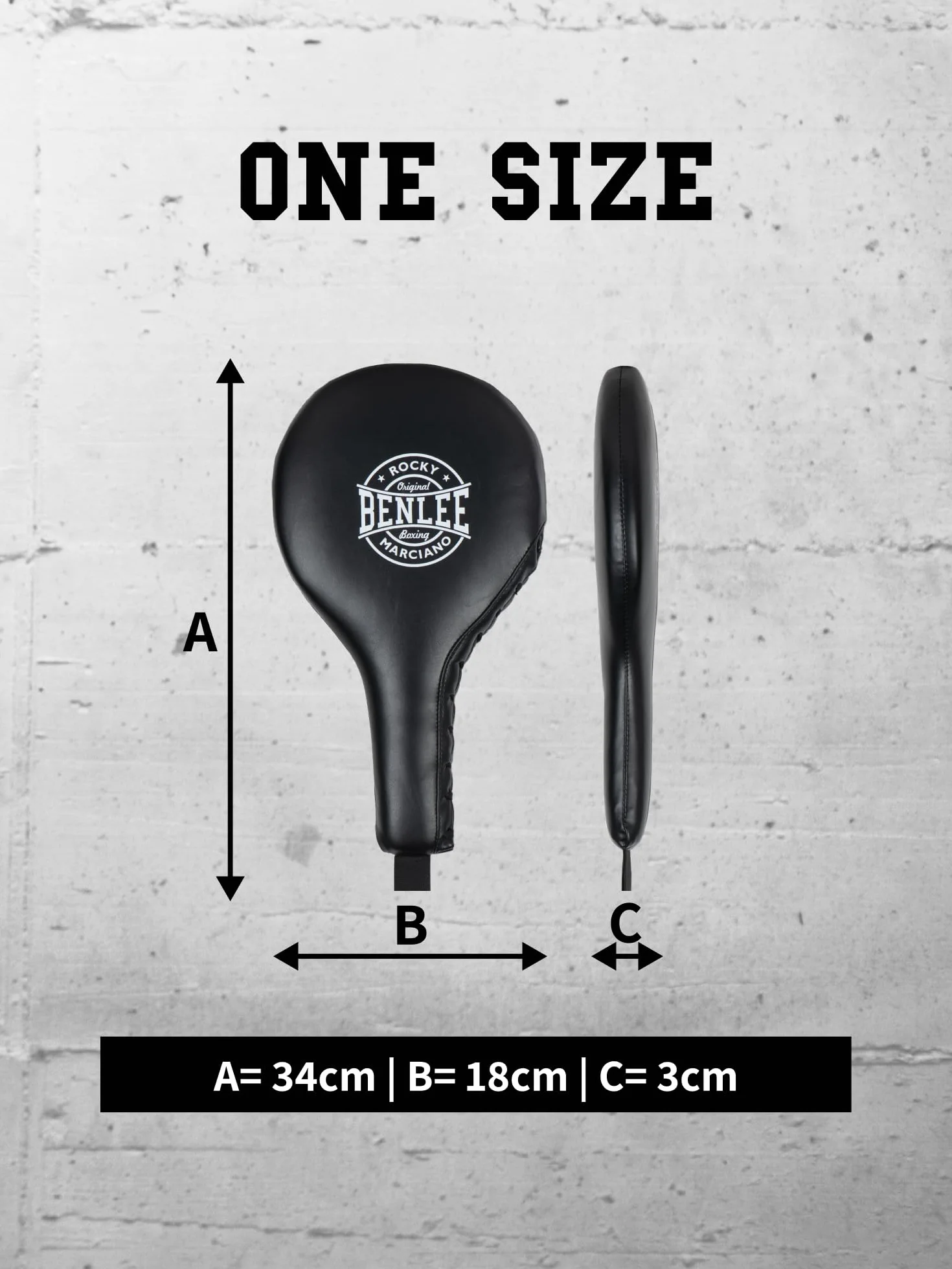 Benlee Rocky Marciano Unisex – sztuczna skóra Hook & Jab Pads, czarna, jeden rozmiar