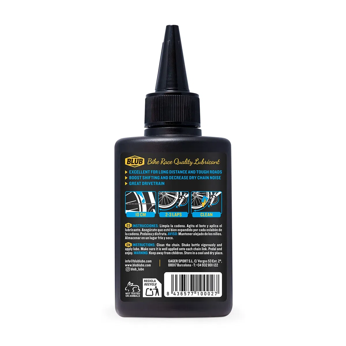 BLUB Wet Lube 120ml | Wodoodporny smar do łańcucha rowerowego | Smar do łańcucha górskiego i szosowego, olej do łańcucha do rowerów mokrych | Smar MTB | Wosk rowerowy
