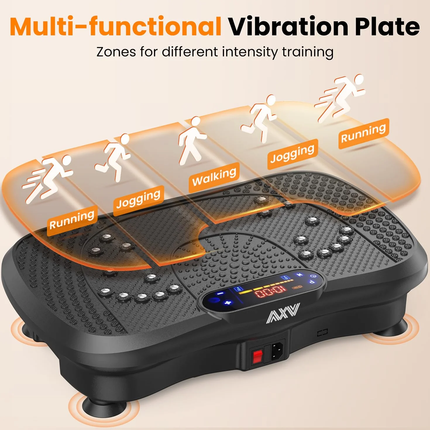 AXV Vibration Plate Exercise Machine Whole Body Workout Vibrate Fitness Platform Lymphatic Drainage Machine for Weight Loss Shaping Toning Wellness Home Gyms Workout
