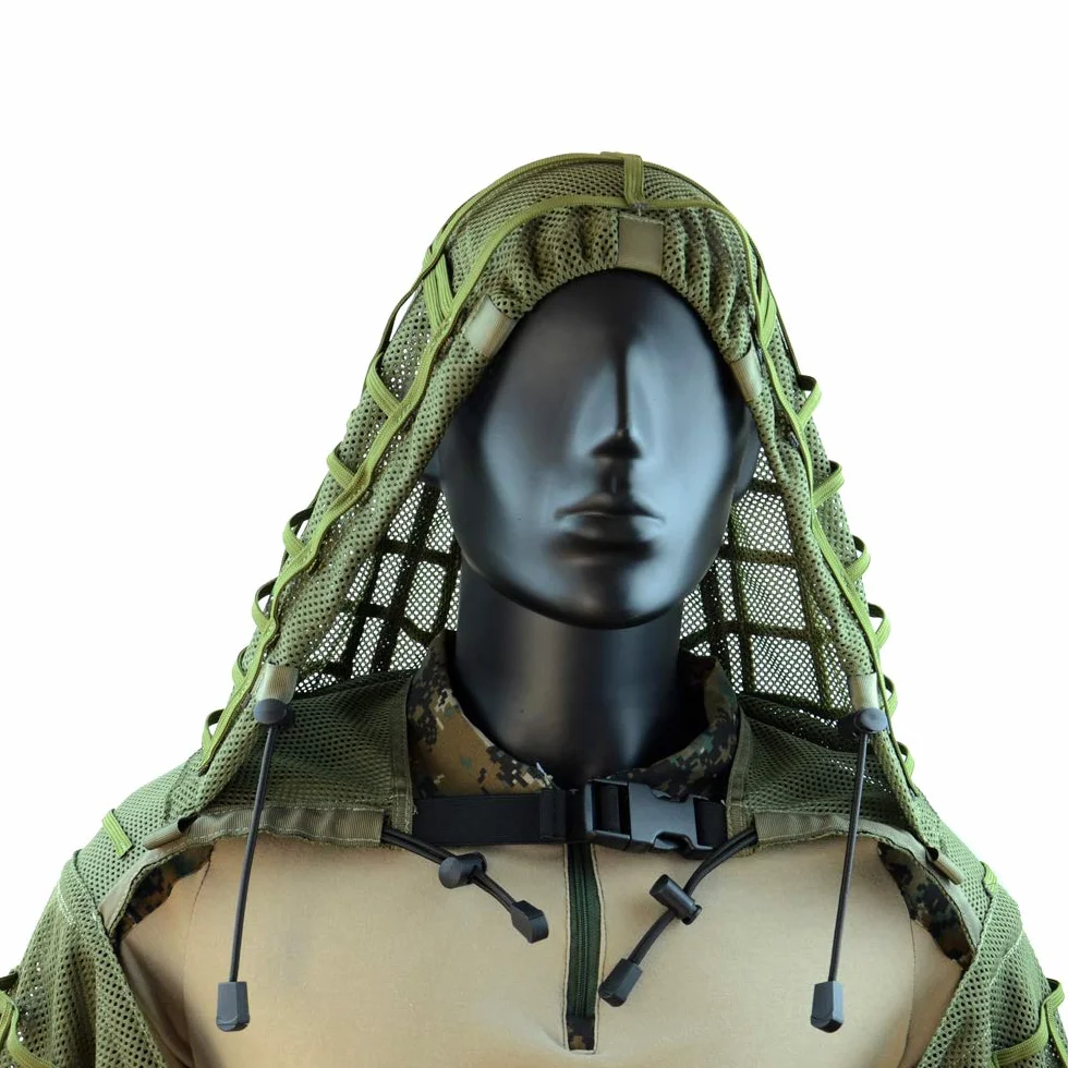 ROCOTACTICAL Sniper Ghillie Suit Foundation, Ripstop, Ghillie Viper Hood, kamuflażowy płaszcz snajperski