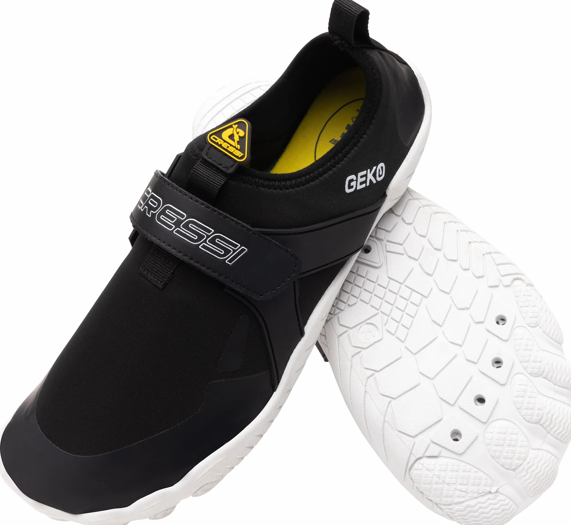 CRESSI Buty Geko Black/White 39 - Unisex Rock Shoe Idealne do wciągających wrażeń w środowisku wodnym z bezpośrednim połączeniem z dnem morskim, czarne/białe, 39