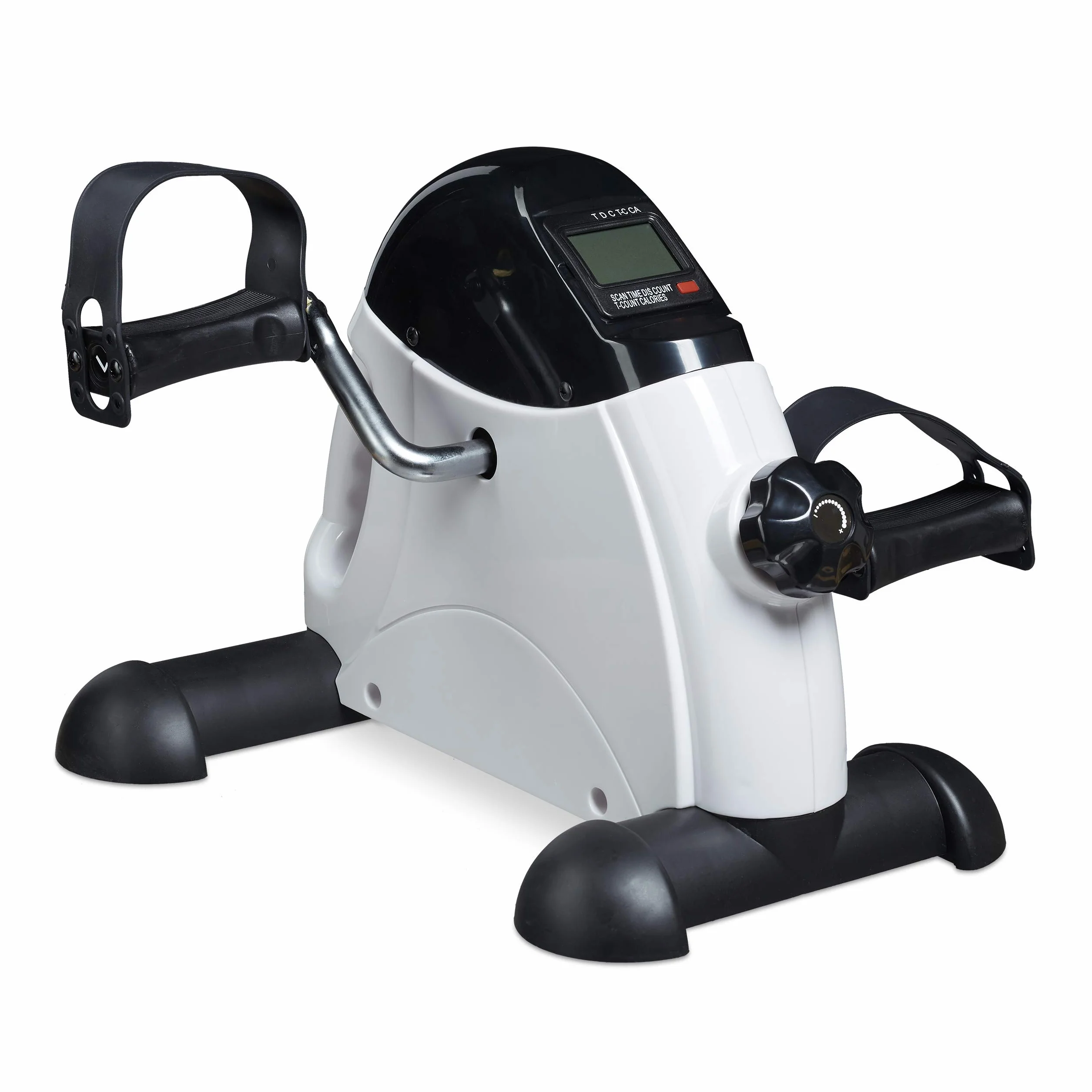 Relaxdays Rower Treningowy dla Dorosłych Mini Trener Pedałów HBT 30x Czarny Biały 30x35x41 cm