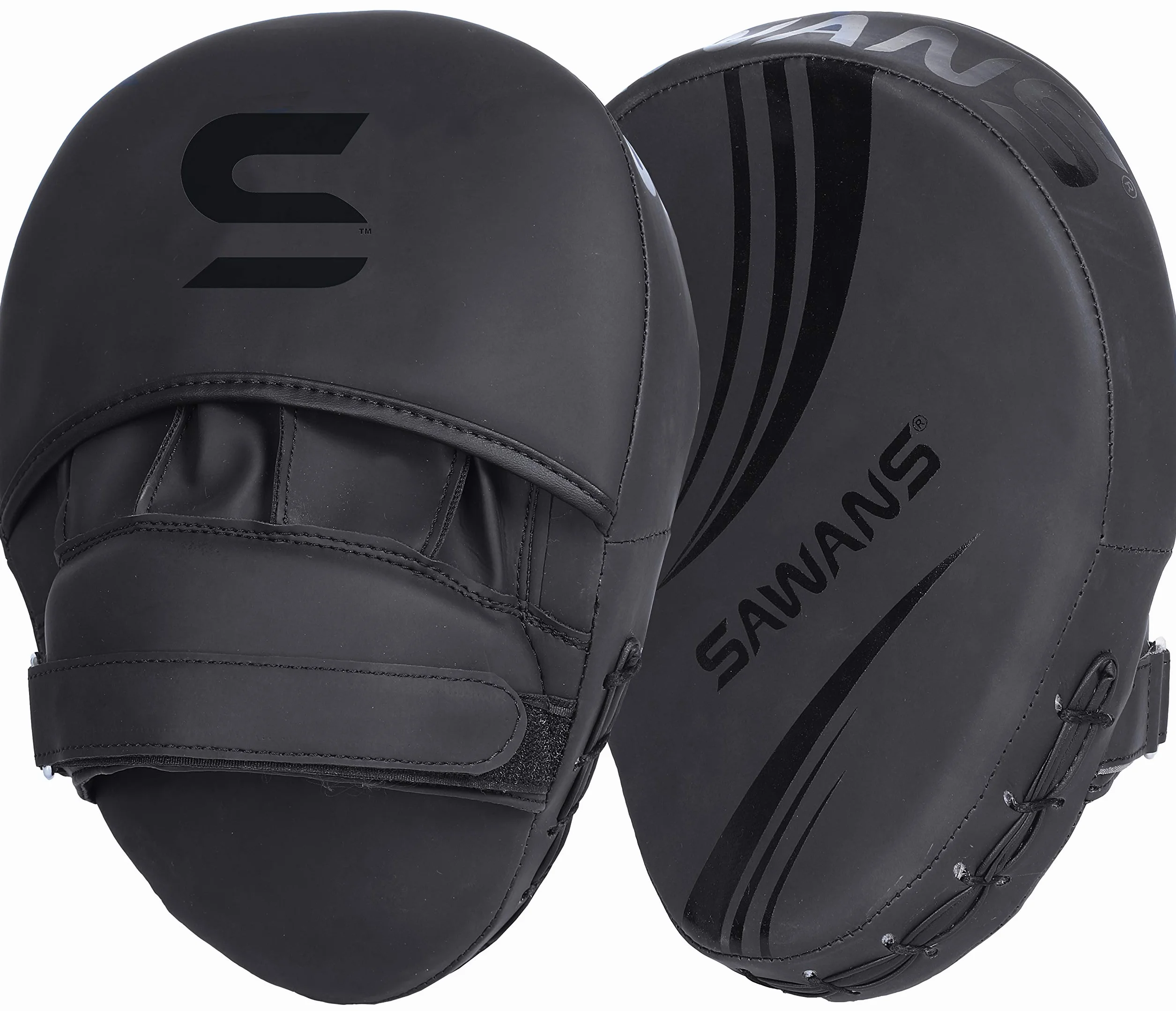 SAWANS® Boks Focus Pads Hook and Jab Mitts Skórzane Kickboxing MMA Zakrzywione Ramię Strike Tarcza Punching Target Pads Sztuki Walki Muay Thai Trening
