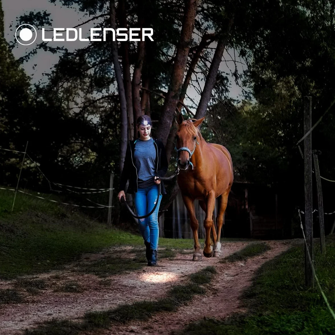 Ledlenser H8R Latarka czołowa LED, ładowany akumulator litowy typu 18650, 600 lumenów, z możliwością ustawiania ostrości, czas pracy do 120 h, tylne światło czerwone, obrotowa, kabel USB do ładowania