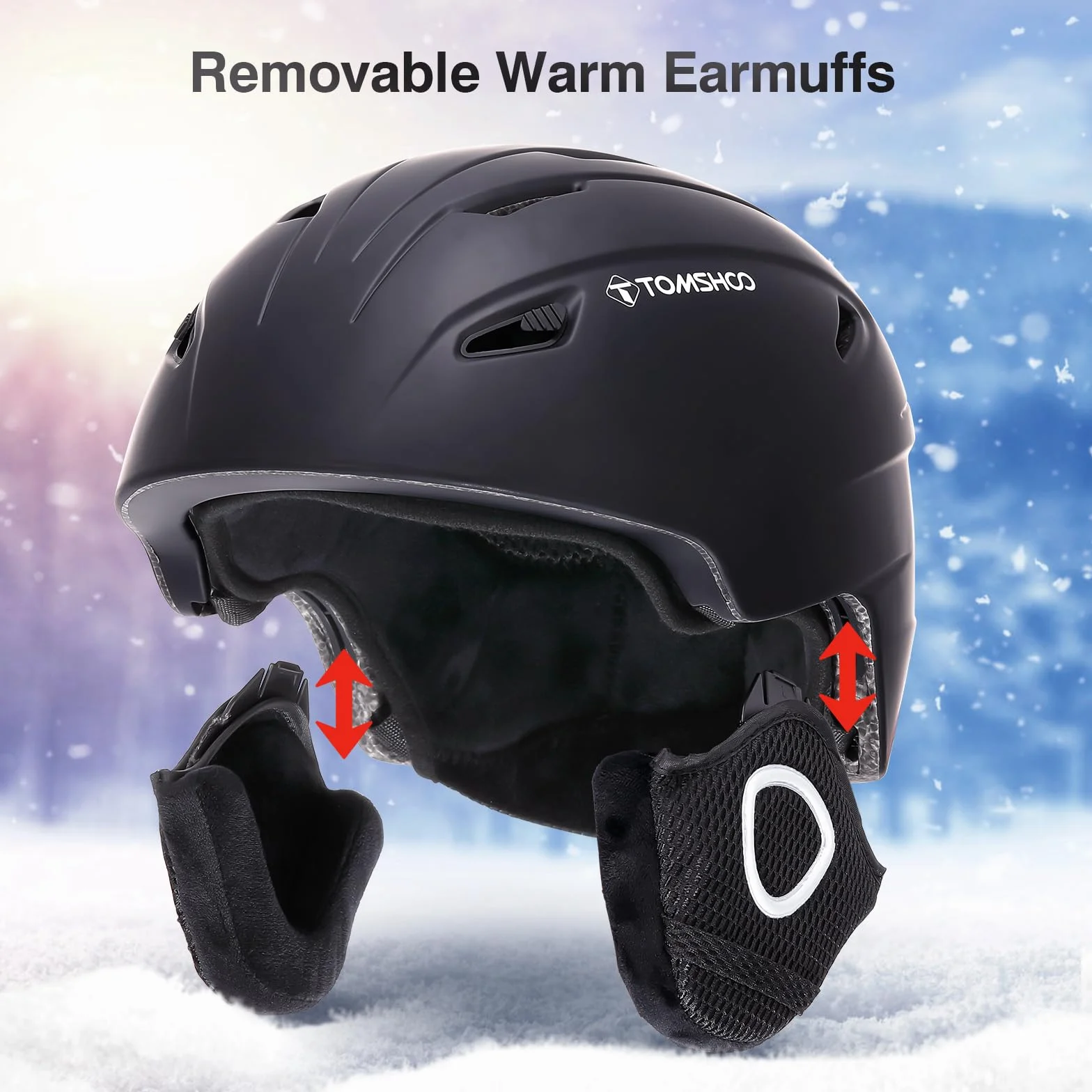 TOMSHOO Kask narciarski dla mężczyzn i kobiet, kask narciarski z wizjerem, kask narciarski unisex dla dorosłych