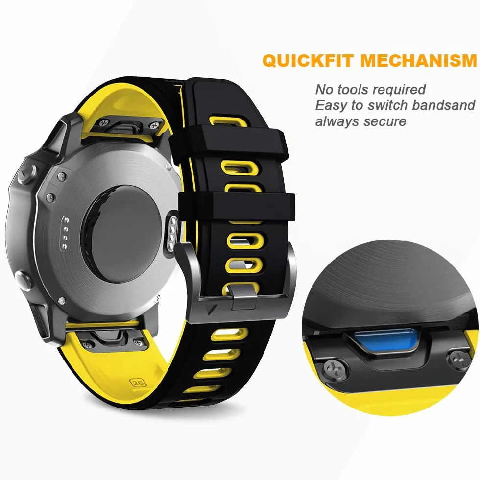 NotoCity Pasek do Garmin Fenix 6x Pro/7x, wymienny pasek 26 mm do Garmin Fenix 5x/6x/5x Plus/7x Pro/Fenix 3/HR, Descent MK1, Quatix 7X, Enduro/2, Epix Pro 51mm