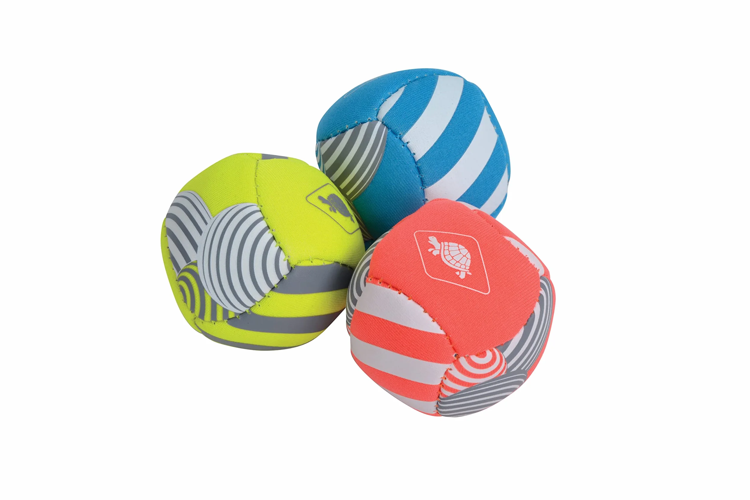 Schildkröt® Neoprenowe mini piłki do zabawy, 3 mini piłki do kipania, rzucania, łapania, żonglerki, Ø 5 cm, podwójne ścianki, wypełnione granulatem z tworzywa sztucznego, 970145, żółto-niebieskie
