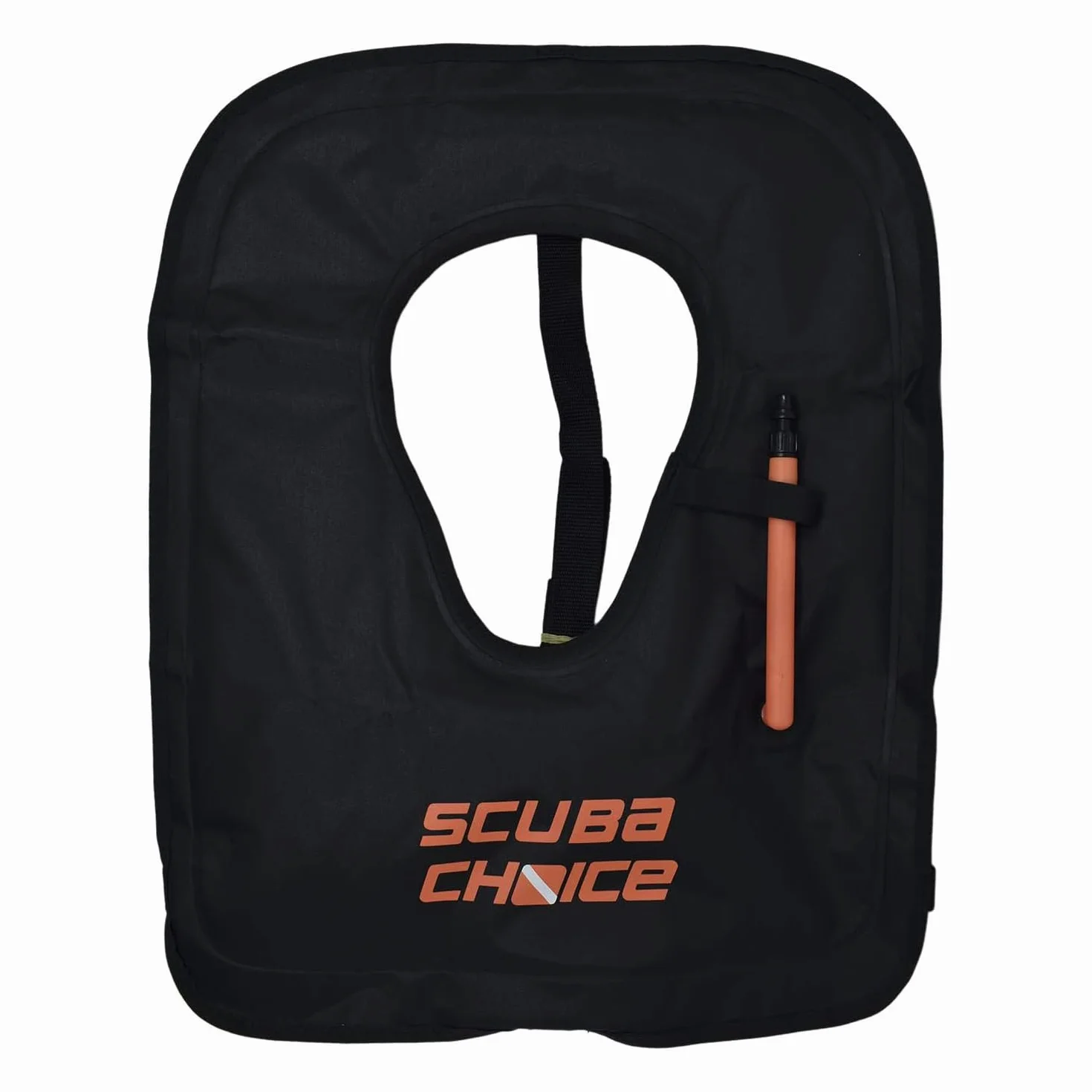 Scuba Choice Adult Snorkel Vest with Name Box, Inflatable Snorkeling Vest for Adults Over 200lbs, Easy Oral Inflator, Removable Strap (27" x 19”) X-Large, Black Snorkeling Vests