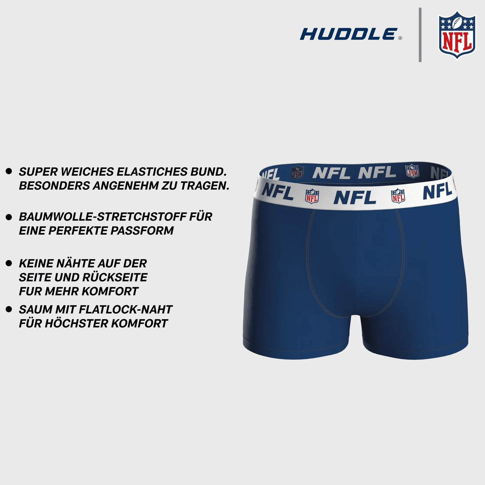 NFL SHIELD 3pk Boxers - BLK - L