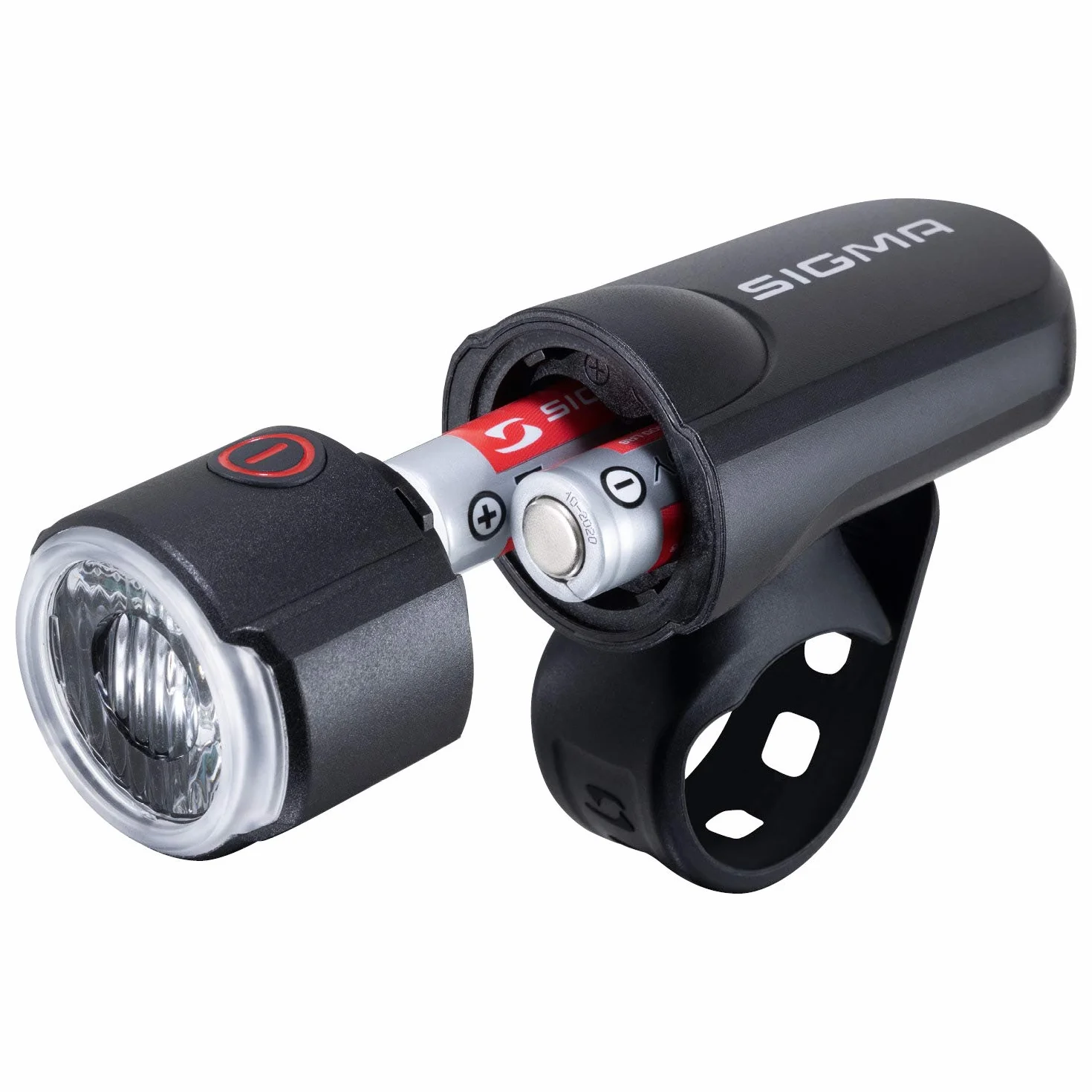 SIGMA AURA 30 | Lampka rowerowa LED o mocy 30 LUX | przednia lampka zasilana bateryjnie | 2 tryby świecenia | kolor: czarny