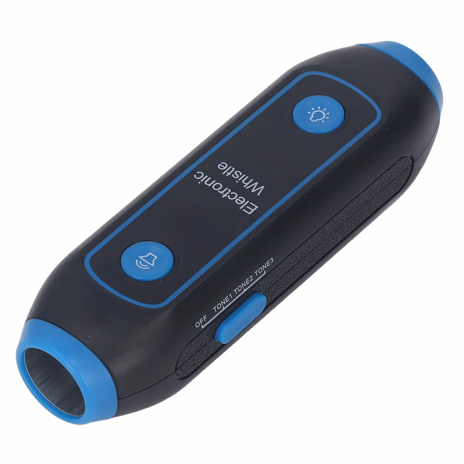 Gwizdek Sportowy Elektroniczny 120-150dB z 3 Tonami i 3 Poziomami Głośności do Treningów, Profesjonalny z LED i Przyciskiem, Niebieski