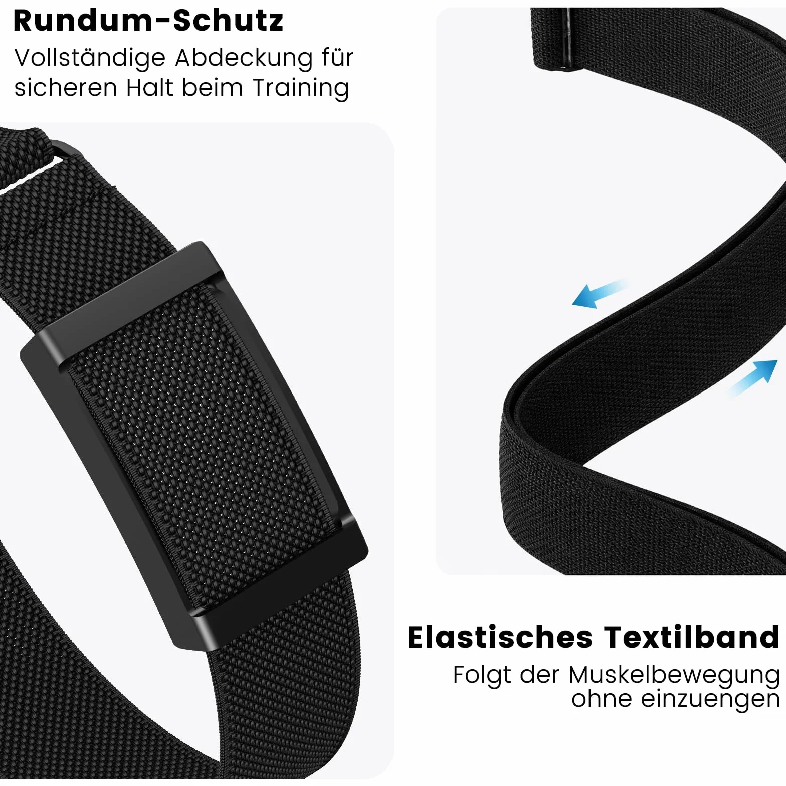 SimpleThings Bransoletka bicepsowa kompatybilna z Amazfit Helio Strap z etui ochronnym nylonowa sportowa