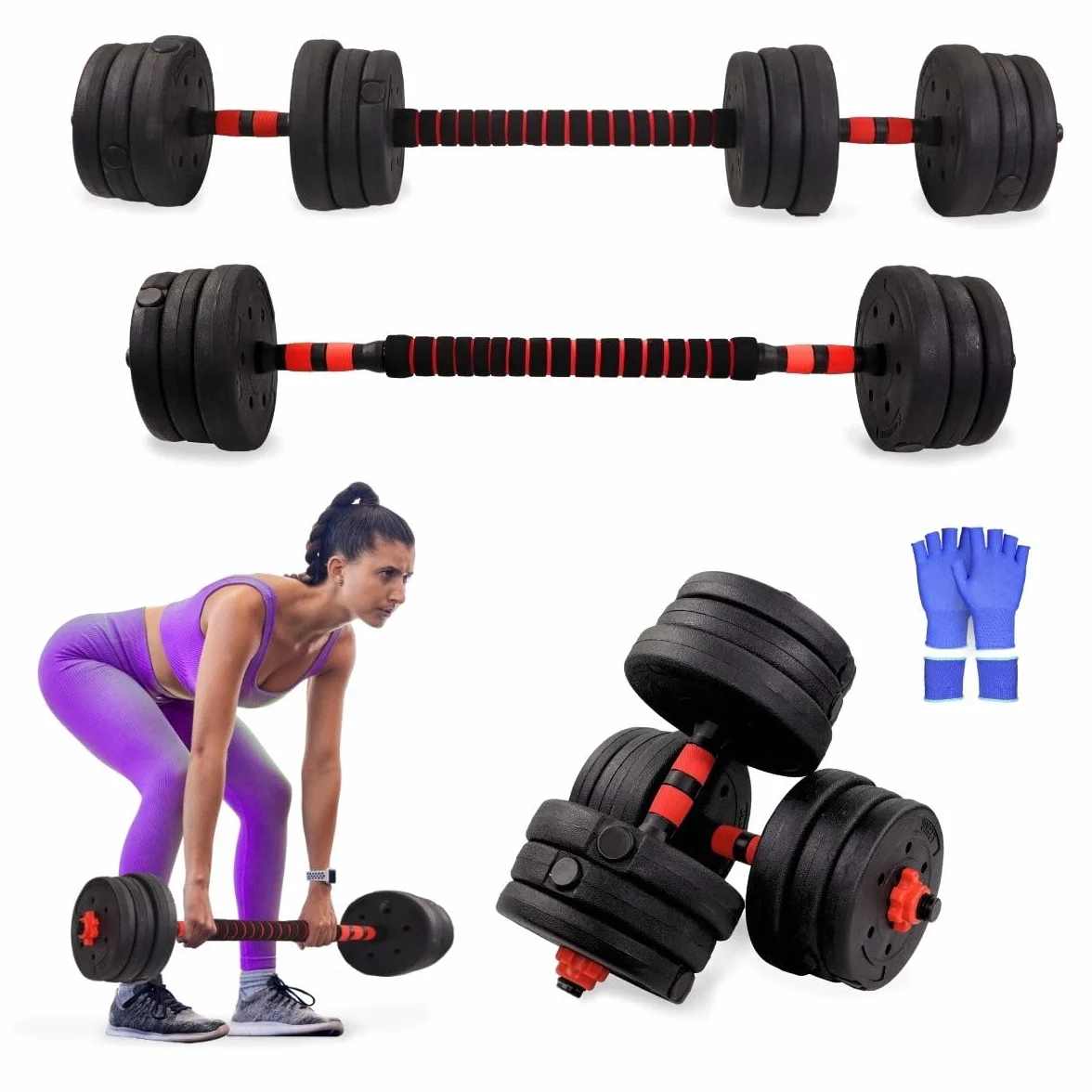 Mobiclinic Regulowane hantle 2 w 1 20 kg Wytrzymała stal