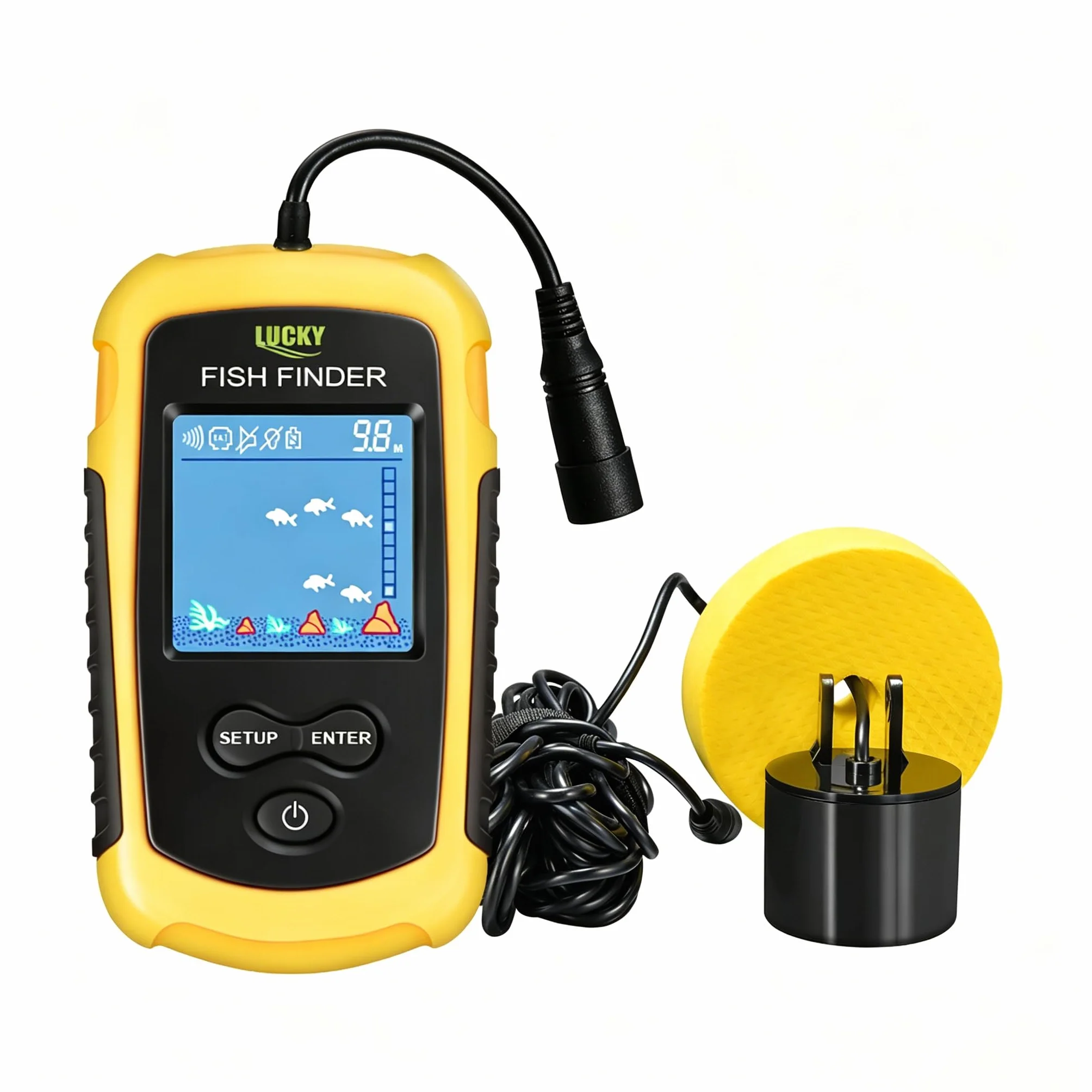 LUCKY Ręczny wykrywacz ryb sonar LCD FFC1108