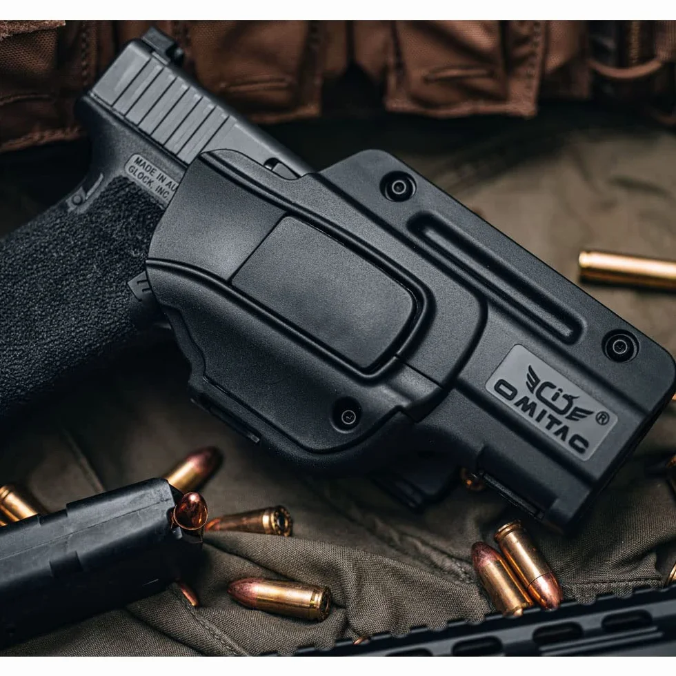Obrót o 360° Glock17 Kabura do Glock17, 22, 31 Gen 1-4 i G17 Gen5 - Prawa ręka OWB klips do paska ukryty do noszenia