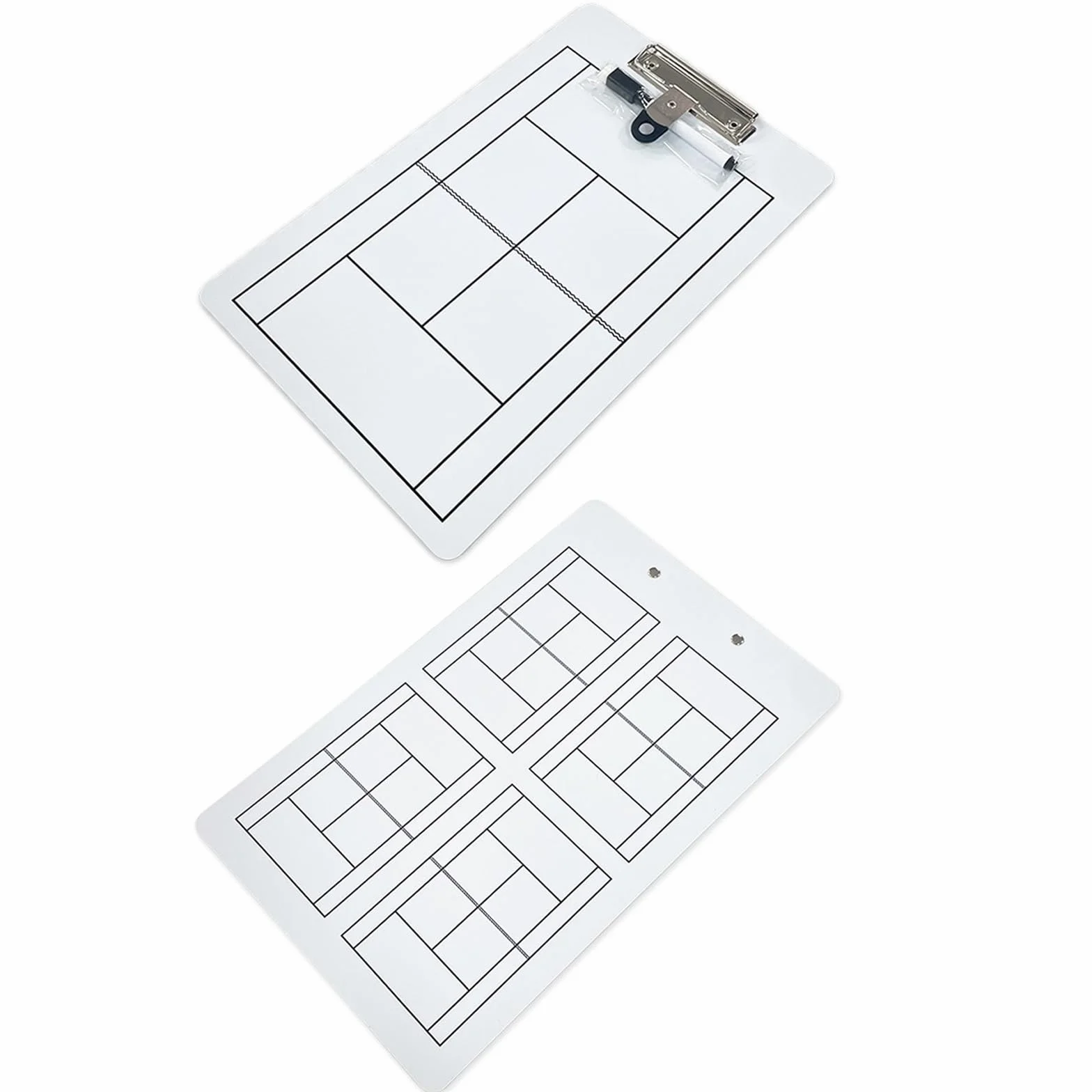 Tennis Coaching Board, Double-Sided Tennis Strategy Board, with Whiteboard Pen, Portable Design, for Training, Competition