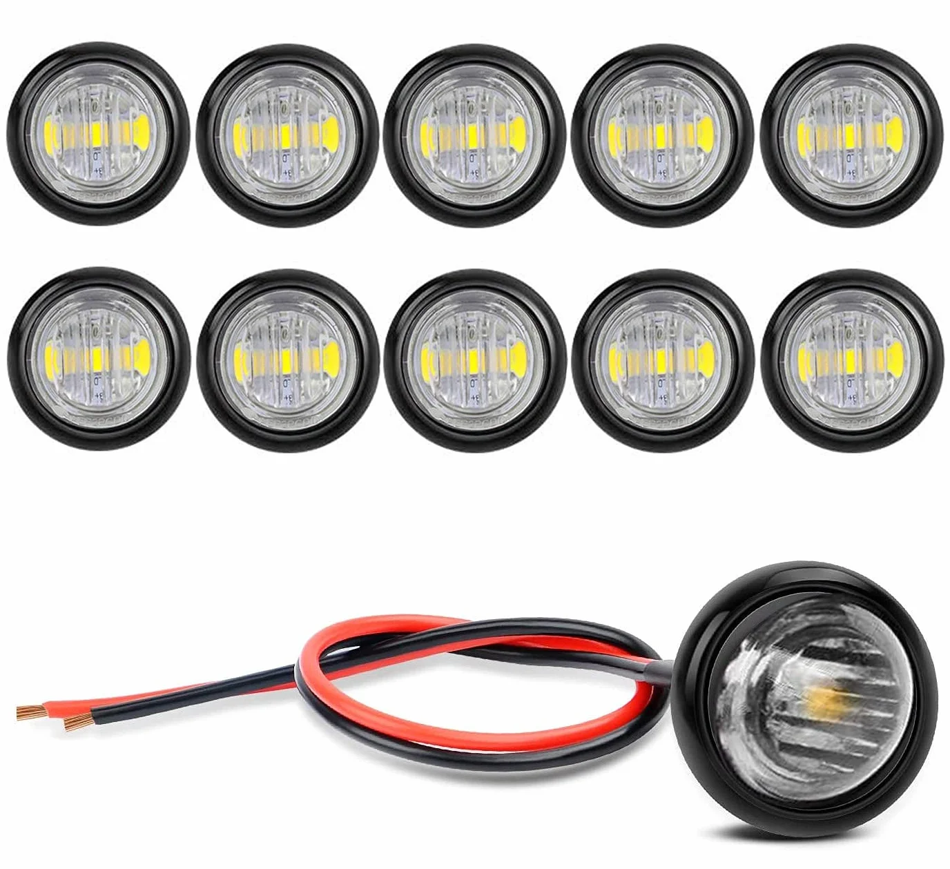 GUUZI 10 Pakiet Wodoodporne Oświetlenie LED, Oświetlenie Podwodne LED, Oświetlenie Wewnętrzne LED Użytkowe Oświetlenie Nawigacyjne 12V (Białe)