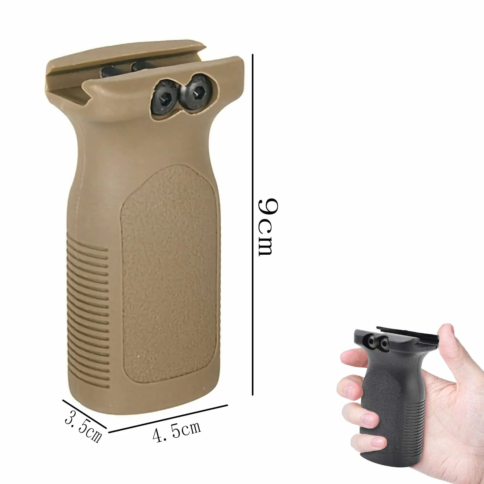 GotYou Uniwersalny uchwyt pionowy czarny Fma Airsoft M4 RVG akcesoria, uniwersalny uchwyt nylonowy taktyczny do szyny 20 mm