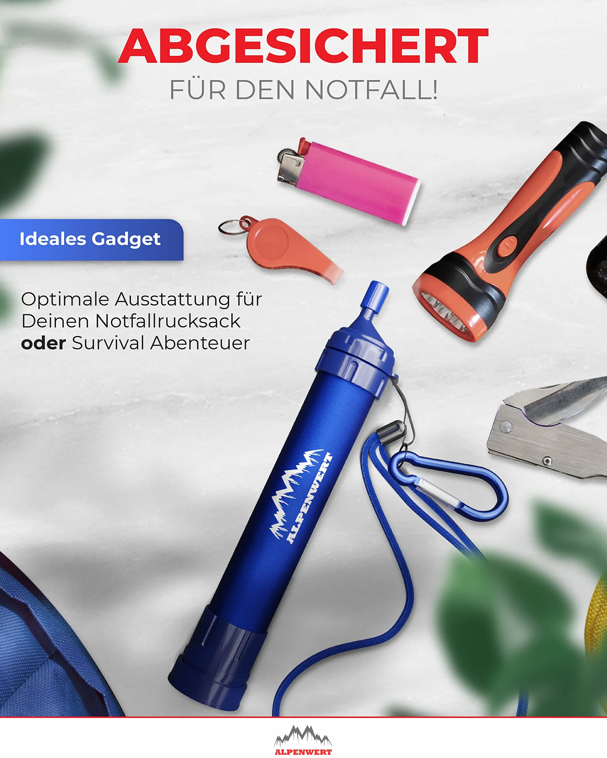 ALPENWERT Filtr do wody na zewnątrz 4000 L - uzdatnianie wody pitnej eliminuje 99,99% zarazków