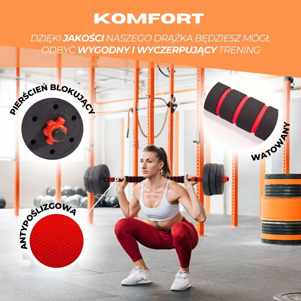 Mobiclinic Regulowane hantle 2 w 1 20 kg Wytrzymała stal