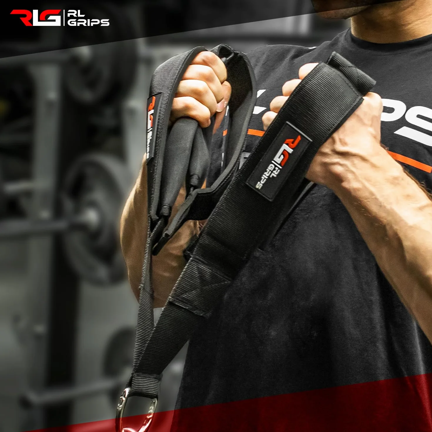 RL Grips Długi Uchwyt Linowy na Triceps do Treningu na Wyciągu z Regulowanym Mocowaniem Nylonowym