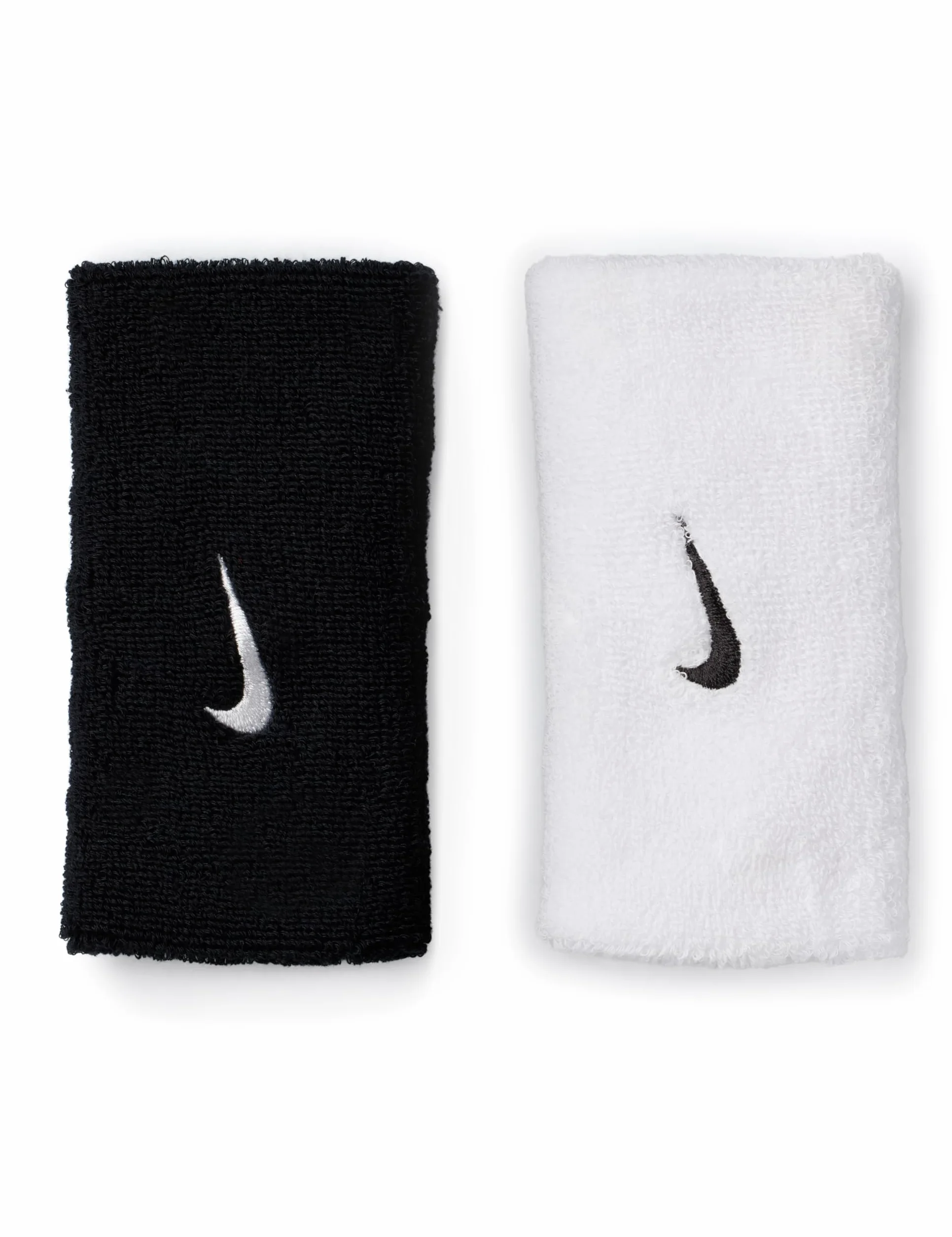 Nike Uniseks Swoosh Classic Doublewide 2Pk Mankiet Black/White/Black One Size