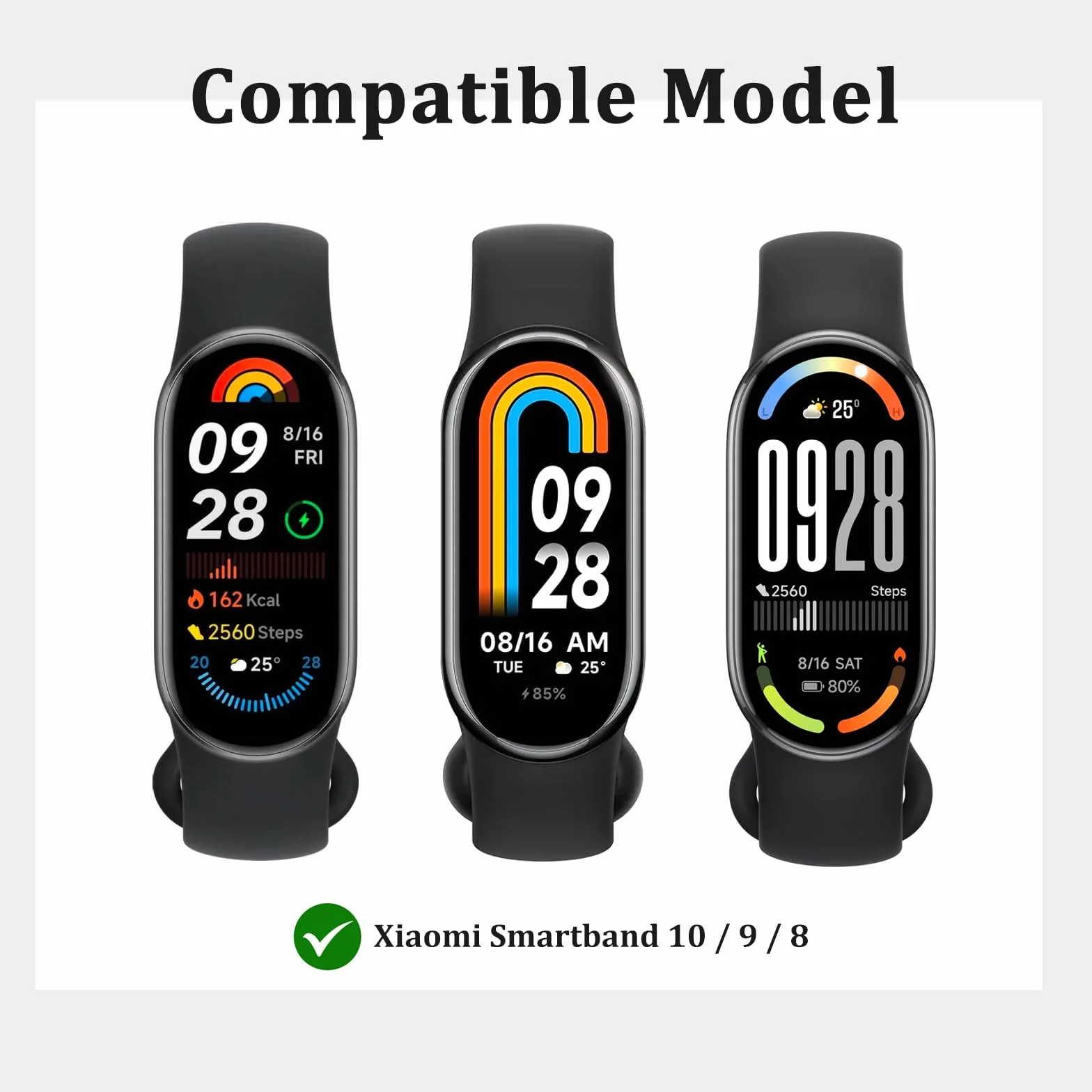 Meliya Bransoletka do Xiaomi Smart Band 9 / Xiaomi Smart Band 8 dla kobiet i mężczyzn, miękka, regulowana, magnetyczna, sportowa, metalowa bransoletka do zegarka Xiaomi Mi 9 / Mi 9 ze stali
