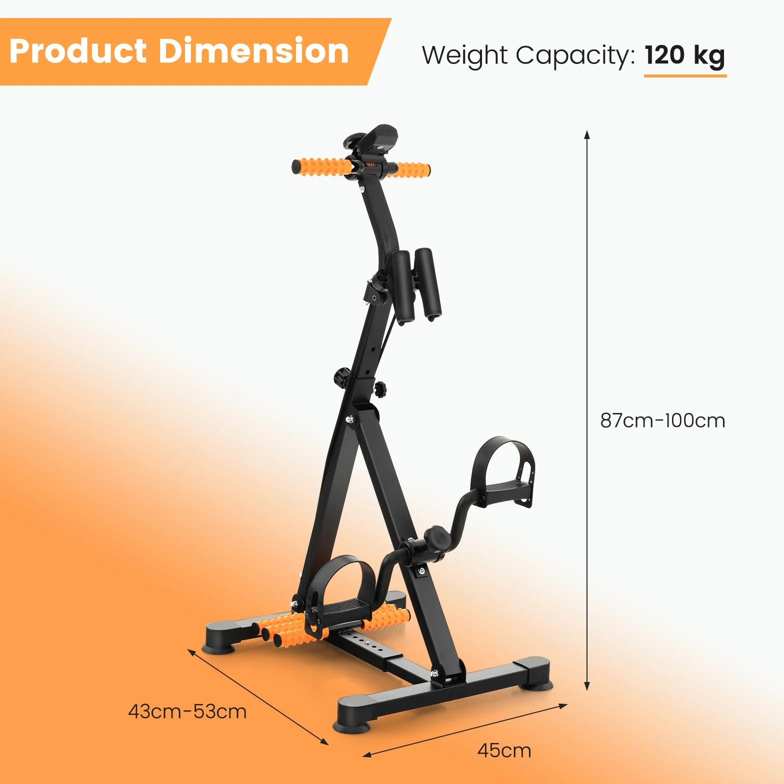 KOMFOTTEU Rower Treningowy dla Seniorów z Masażem, Regulowaną Wysokością i Oporem, Wyświetlacz LCD