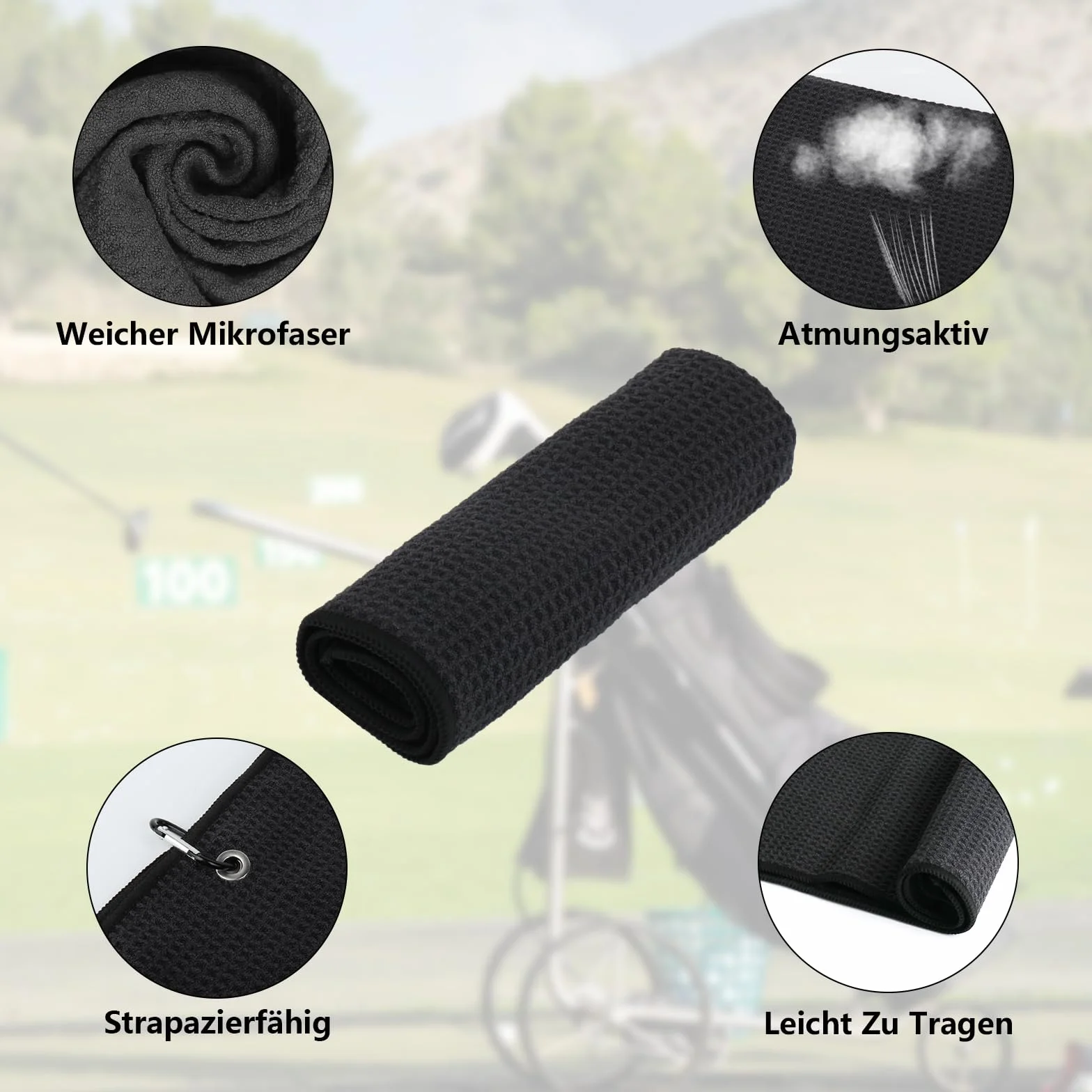 4 szt. Ręcznik golfowy, 40 x 40 cm Spersonalizowane ręczniki golfowe, akcesoria do ręczników do czyszczenia golfa dla mężczyzn i kobiet, joga, sport