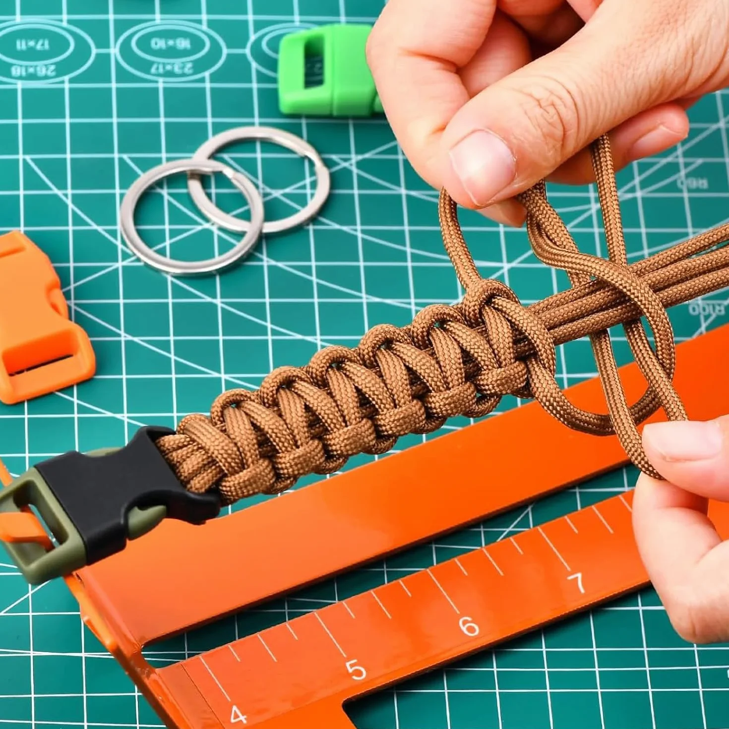 Brotree 550 Paracord 4mm 50m Linka Typ III 7-żyłowa Poliester Pomarańczowy
