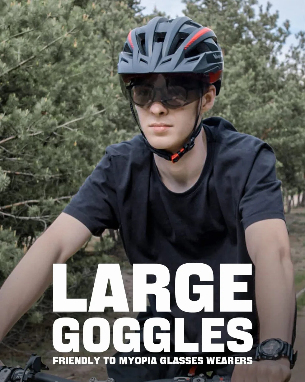 VICTGOAL Kask rowerowy dla mężczyzn i kobiet, zdejmowany magnetyczny wizjer, oddychający, 21 kanałów wentylacyjnych, regulowany kask rowerowy
