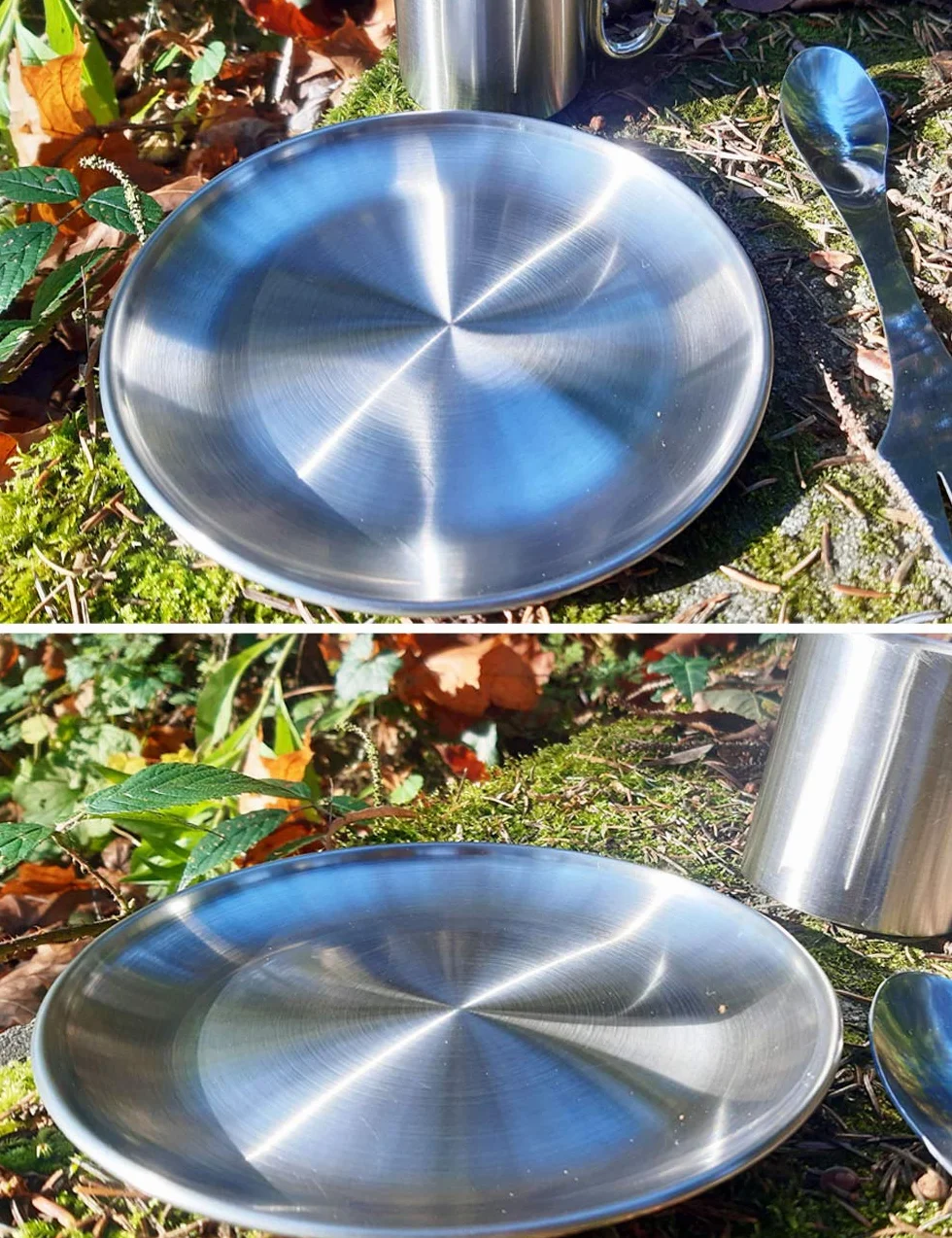 2 x nietłukący się talerz ze stali nierdzewnej 20 cm