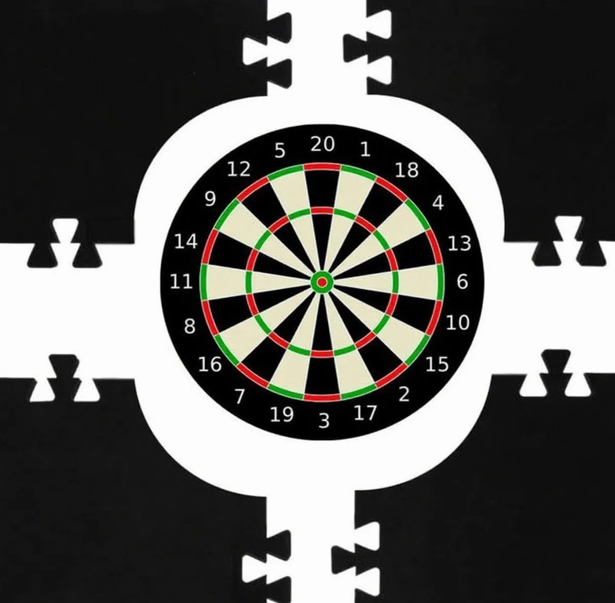Dart Catchring Surround, osłona do tarczy do gry w darta, pierścień otaczający, osłona tylnej płyty do darta, składa się z 5 części, do ochrony ściany Backboard Protection (czarny)