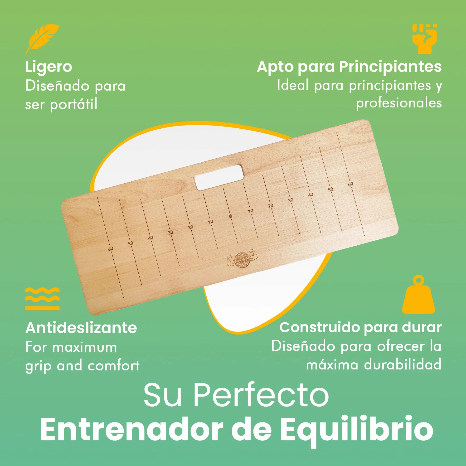 Woodpower PowerBoard deska do ćwiczeń stojąc na ręce gimnastyka joga fitness