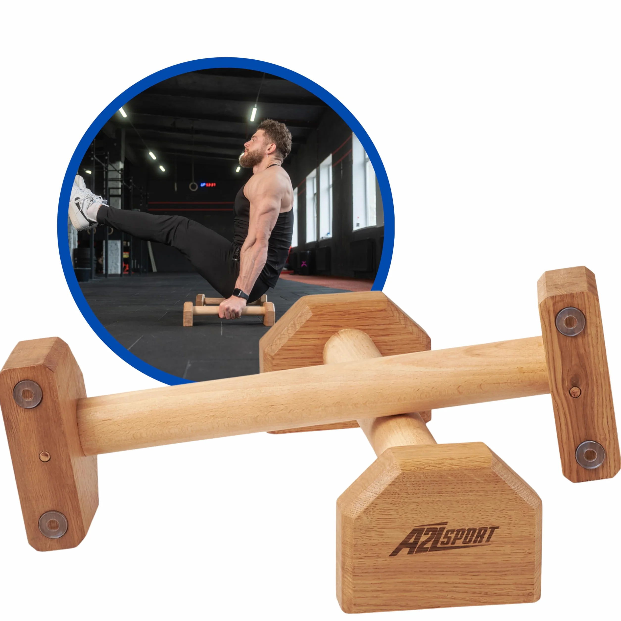 Paralety Drewniane Antypoślizgowe Uchwyty do Pompek Push-up Bars Ergonomiczne Drążki do Treningu Siłowego