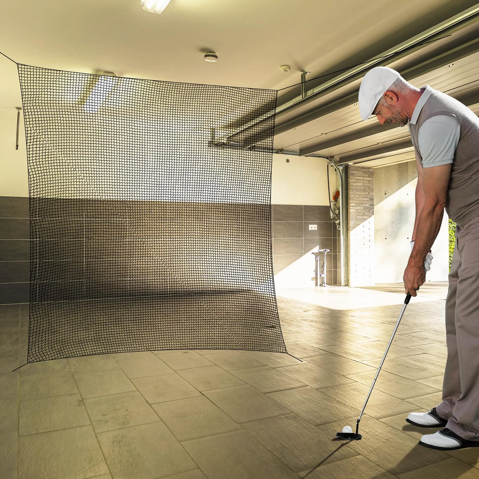 VEVOR Siatka golfowa, 3 x 4,5 m, siatka do ćwiczeń golfowych, wewnętrzna siatka do gry w golfa, baseball, hokej, piłkę nożną, wytrzymała, nylonowa siatka do piłek DIY, sportowa bariera do treningu