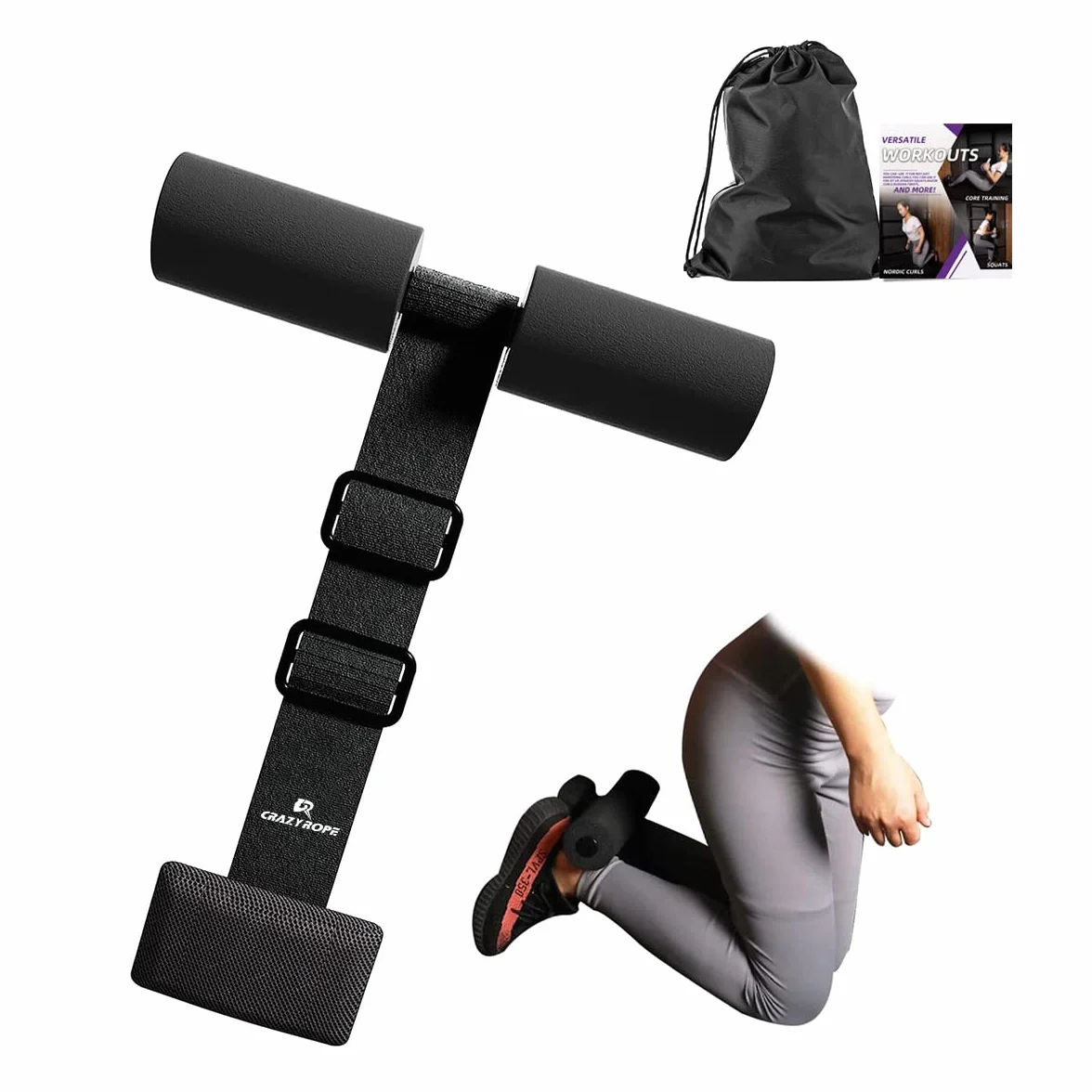 Nordic Hamstring Curl Strap, oceniany na 400 kg regulowana maszyna do treningu nóg do nordyckiego ścięgna, przysiadów hiszpańskich, treningu mięśni brzucha