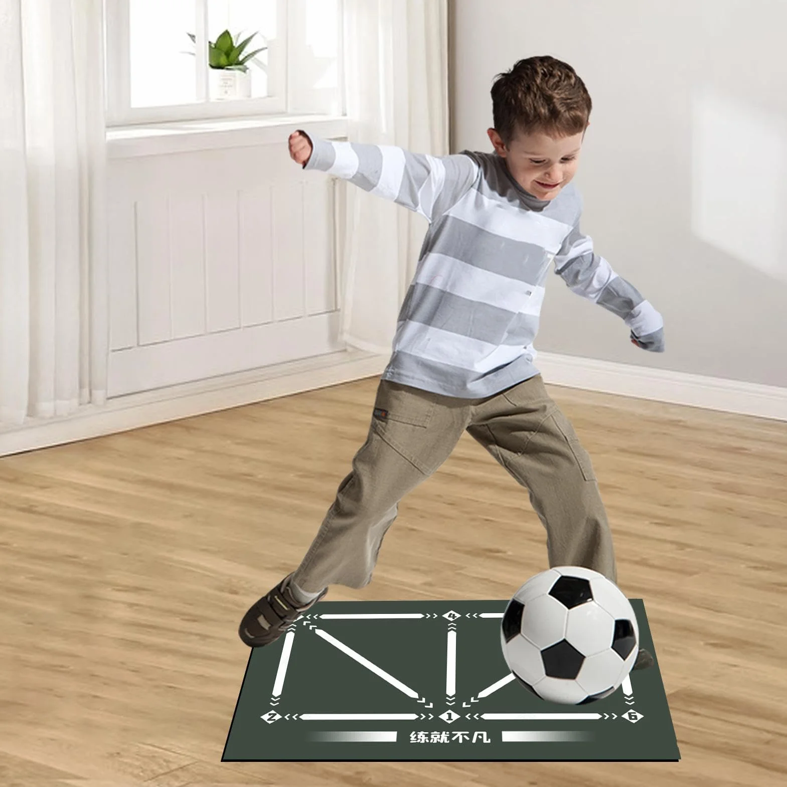 Mata do umiej?tno?ci pi?karskich, mata do ?wicze? w pi?ce no?nej - Mata do ?wicze? pi?karskich,Antypo?lizgowa cicha mata do kroków, trener Silent Ball Mastery Trainer 23,62 x 35,43 cala do ?wicze? pi?