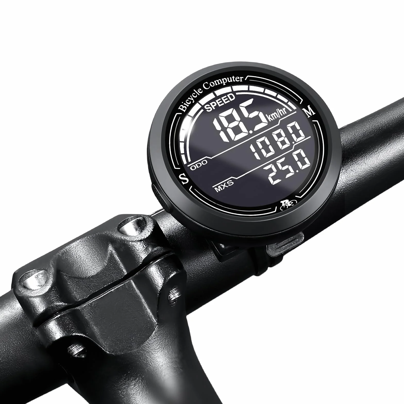 Komputer rowerowy bezprzewodowy, ekran LCD 5.6 cm, automatyczne podświetlenie, uniwersalny 19 funkcji, wodoodporność IP67, prędkościomierz rowerowy i licznik kilometrów, nadaje się do jazdy na