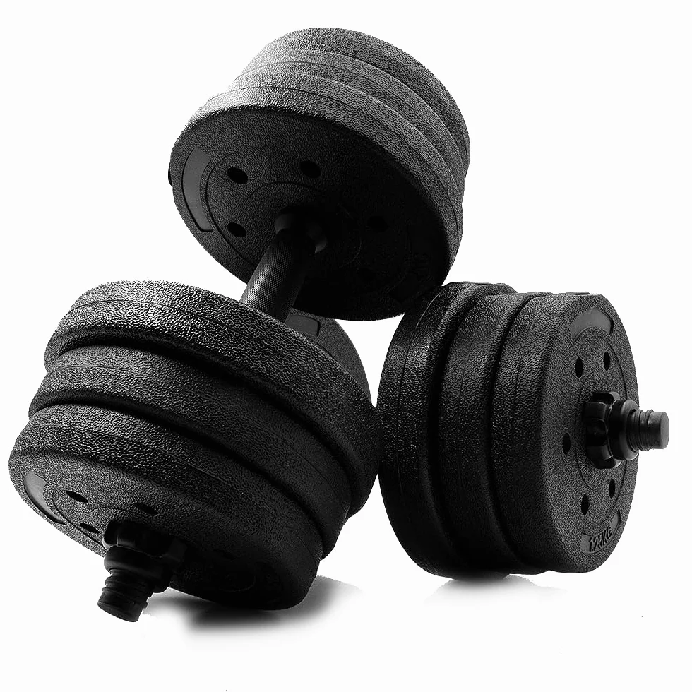 Zestaw 2 hantli cementowych 2 x 10 kg z zapięciami gwiazdowymi