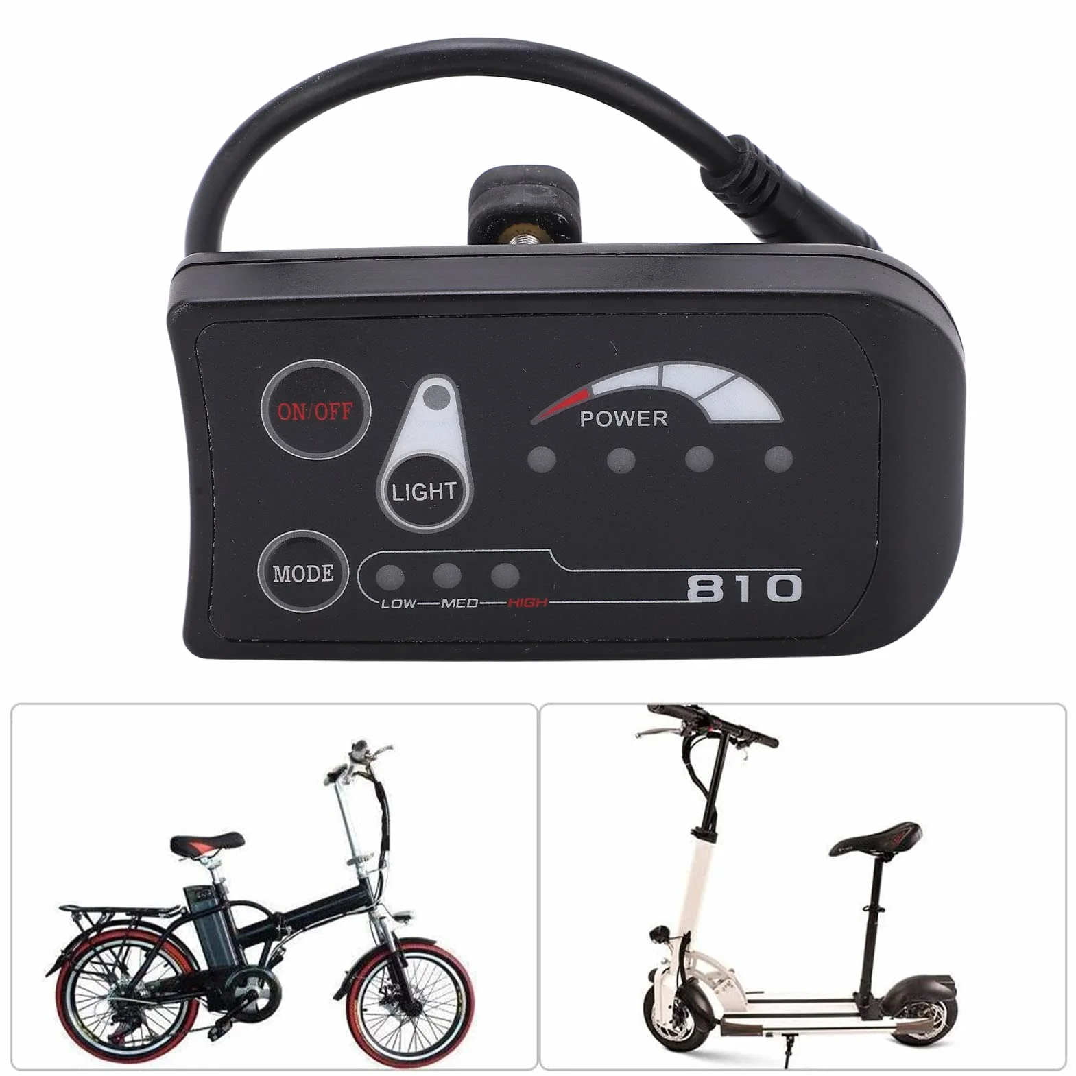 BuyWeek Panel wyświetlacza LED do roweru elektrycznego, 36 V, 48 V, wyświetlacz LED, panel sterowania do modyfikacji roweru elektrycznego