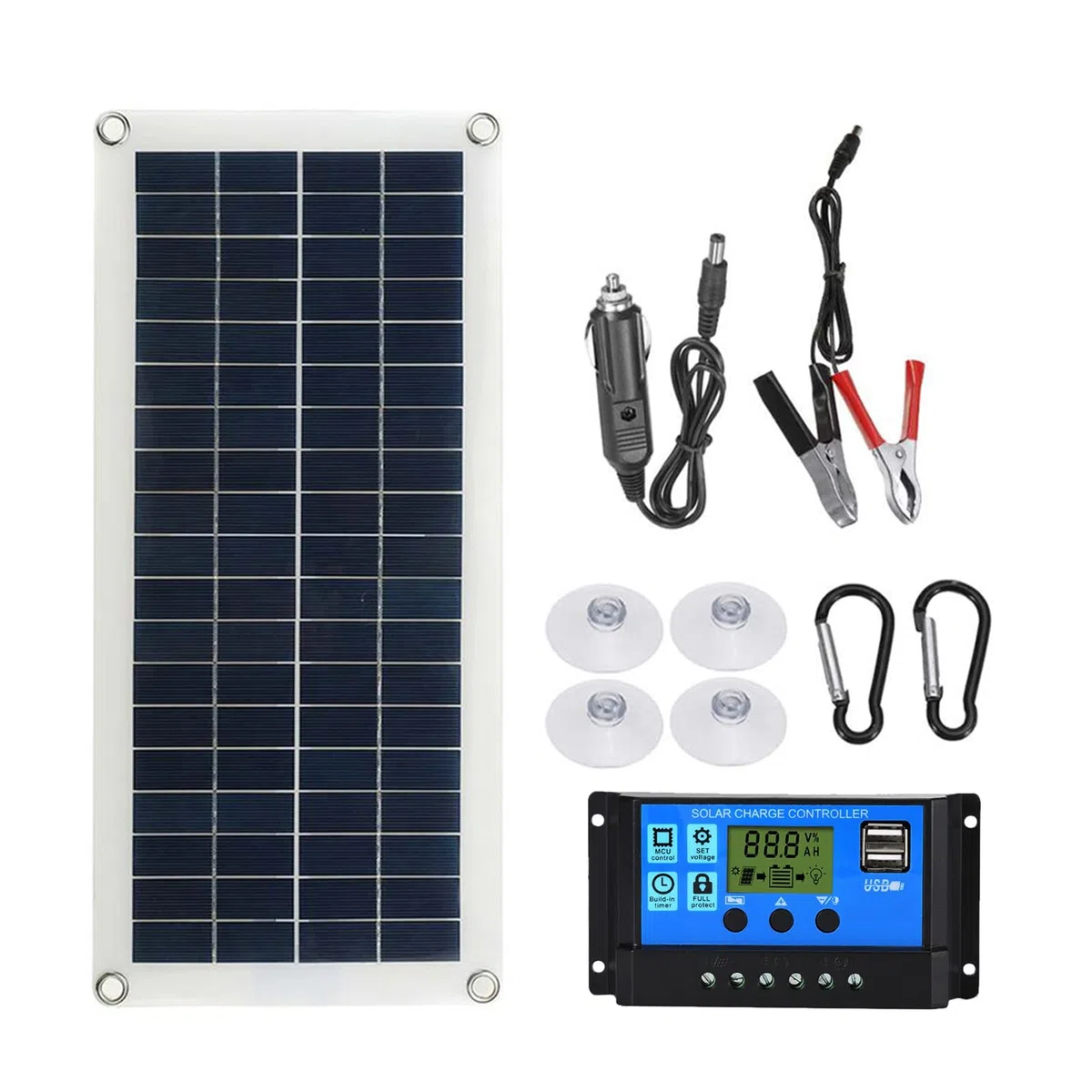 Przenośny panel solarny 300 W, zestaw 12 V, przełącznik USB, panel solarny z kontrolerem, wodoodporne ogniwa solarne do telefonów komórkowych RV Car