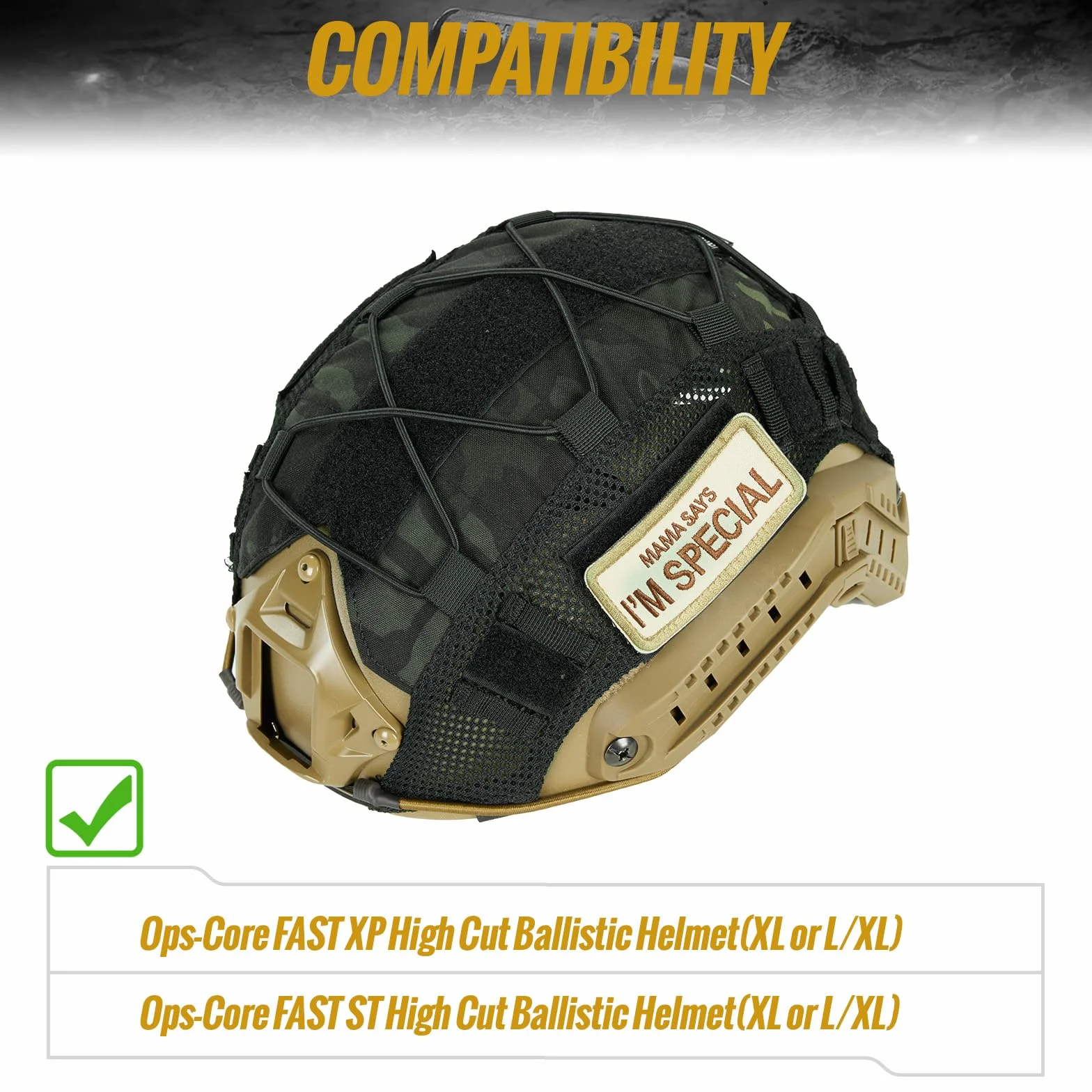 OneTigris Taktyczny pokrowiec na kask 06 Fast pokrowiec na kask balistyczny, w rozmiarze L i Fast PJ, rozmiar L/XL