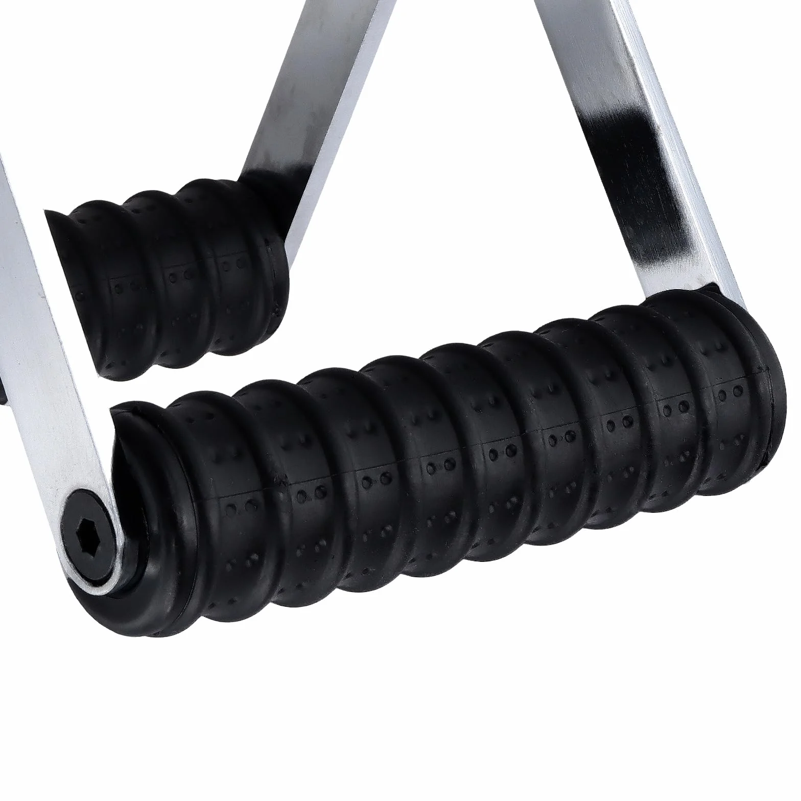T Bar uchwyt do wyci?gania kabla, 14 x 14 x 17 cm, dr??ek do podci?gania z uchwytami z TPE, czarno-srebrny, uchwyty do fitnessu i treningu si?owego