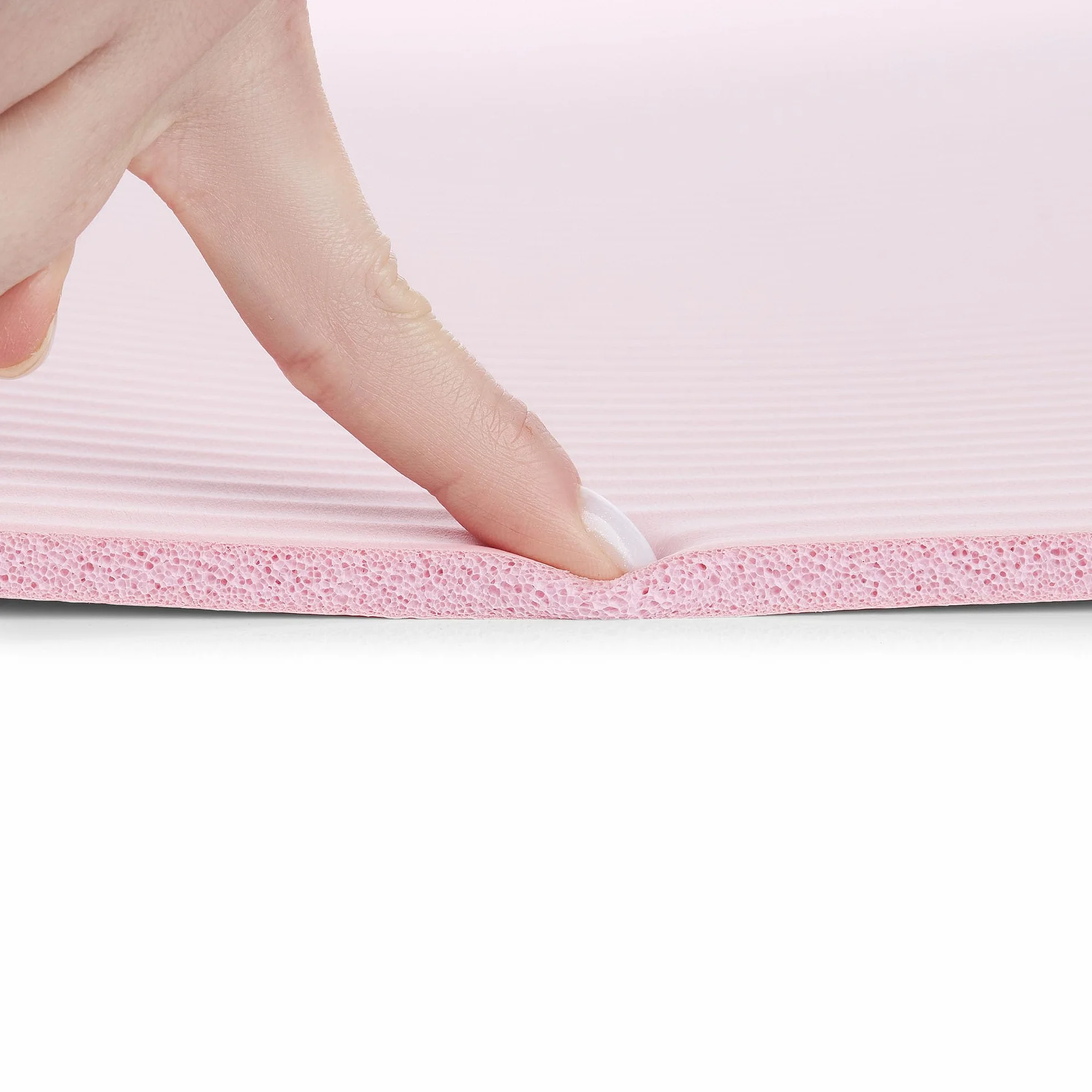 HyperMotion Mata do Ćwiczeń Fitness i Jogi NBR 183x61x0,8 cm Różowa, Antypoślizgowa, 8 mm, z Paskiem do Ćwiczeń i Przenoszenia, do Jogi, Pilatesu i Stretchingu