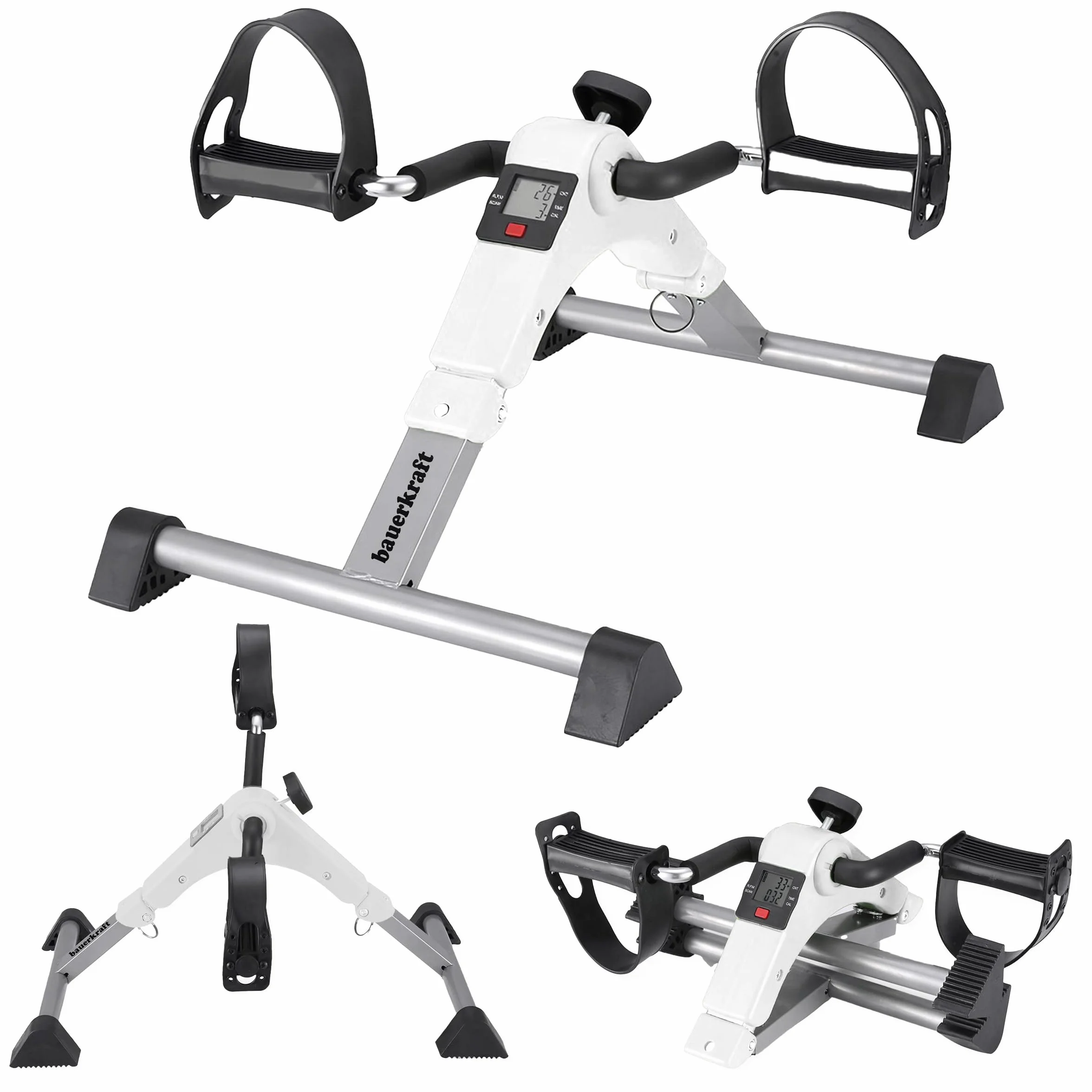 Rowerek treningowy rower rehabilitacyjny składany rotor 2w1 wyświetlacz LCD biały